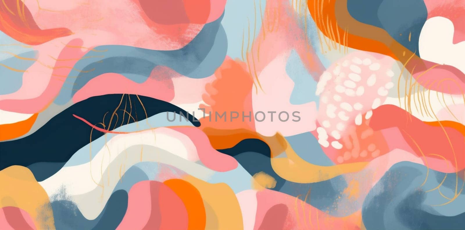trendy geometric trend creative print illustration abstract spot design texture. Generative AI. by Vichizh