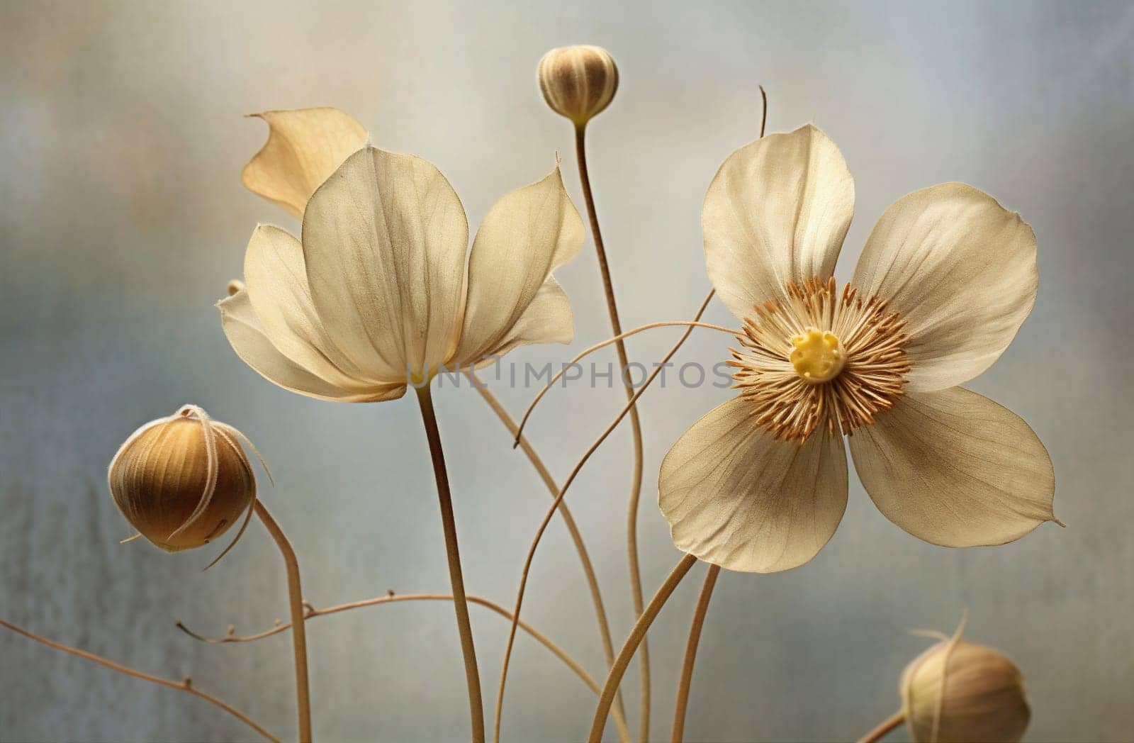 background vintage nature decor concept flower minimal natural pastel beige floral. Generative AI. by Vichizh