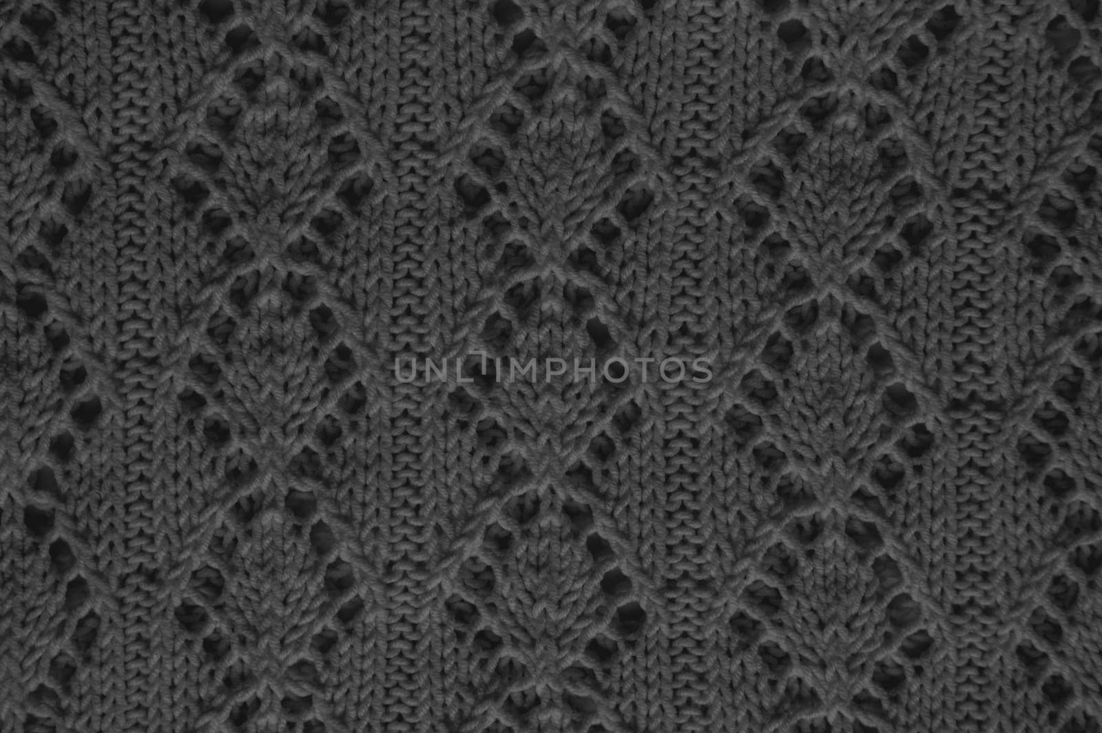 Macro Pattern Knit. Abstract Wool Texture. Weave Jacquard Holiday Background. Closeup Pattern Knit. Dark Structure Thread. Scandinavian Winter Plaid. Cotton Scarf Material. Knitted Print.