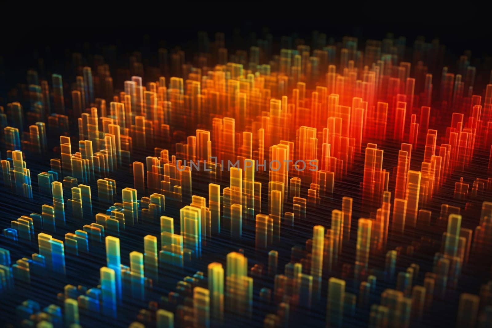 Abstract modern background with statistics bars, generative ai by darekb22