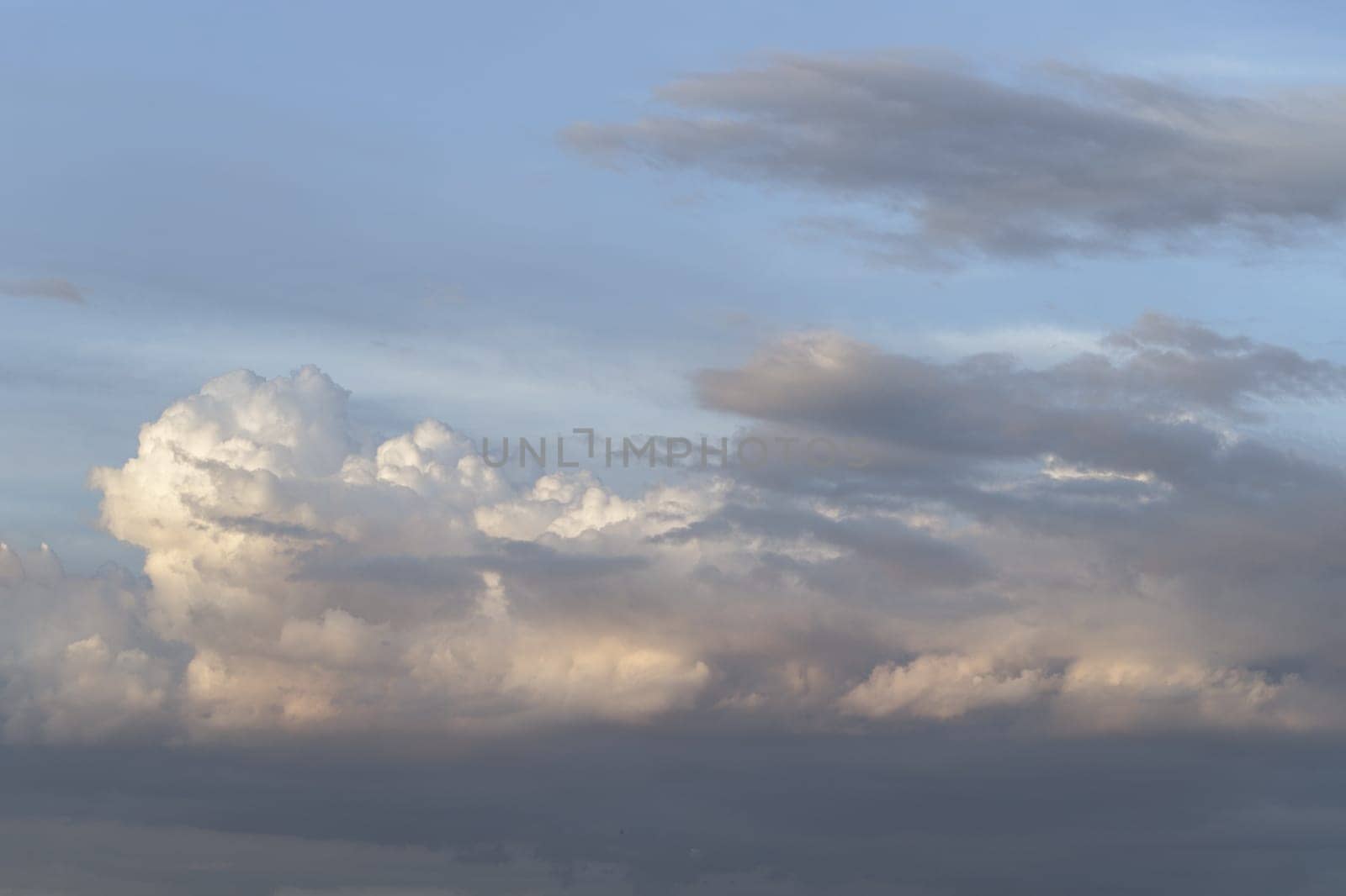 The sky is being covered with white clouds. Amazing clouds like a heaven for background wallpaper and texture, Concept idea of Imaginative clouds nature, Nature abstract composition, Space for text, Selective focus.