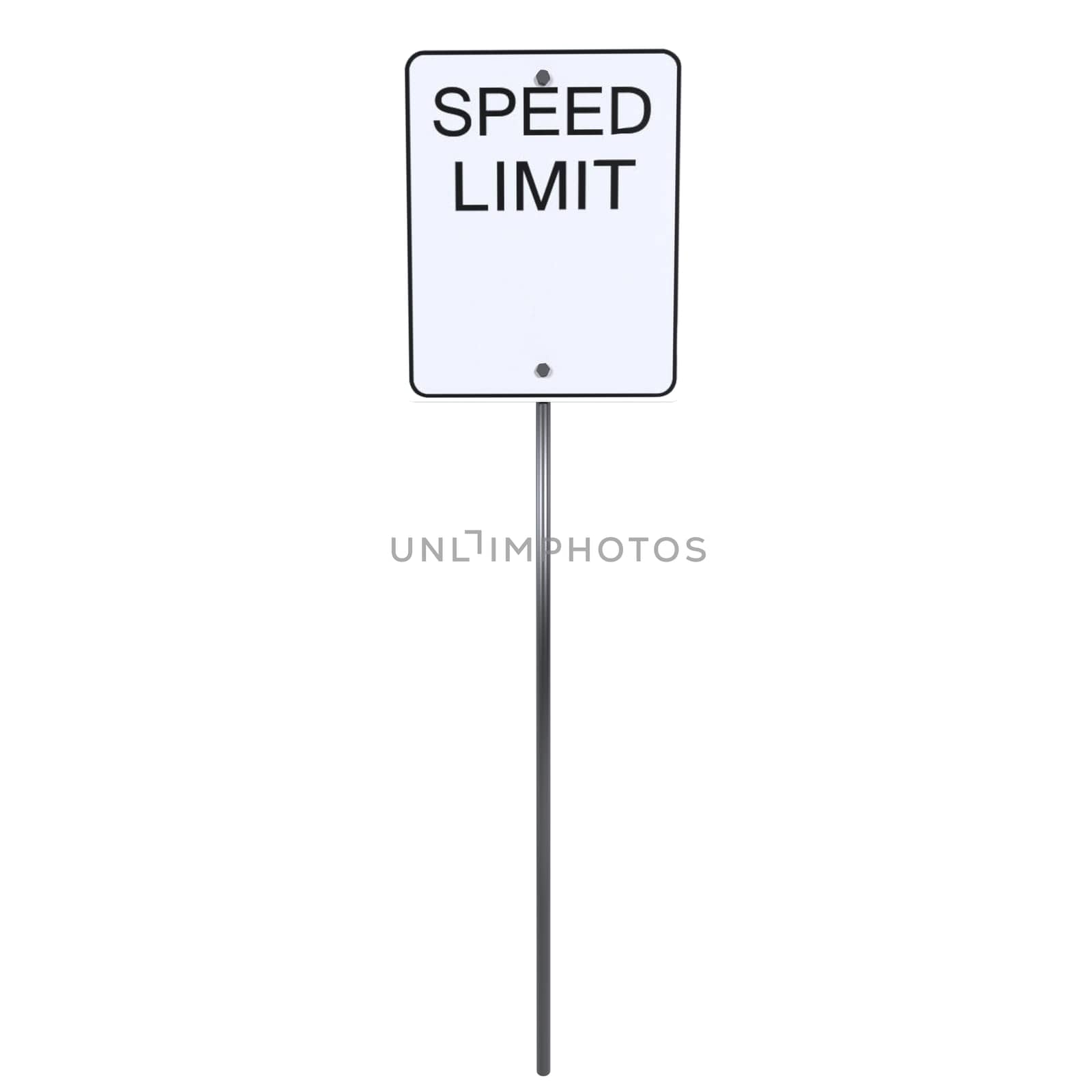 A speed limit sign stands alone on a pole, urging drivers to adhere to speed regulations.