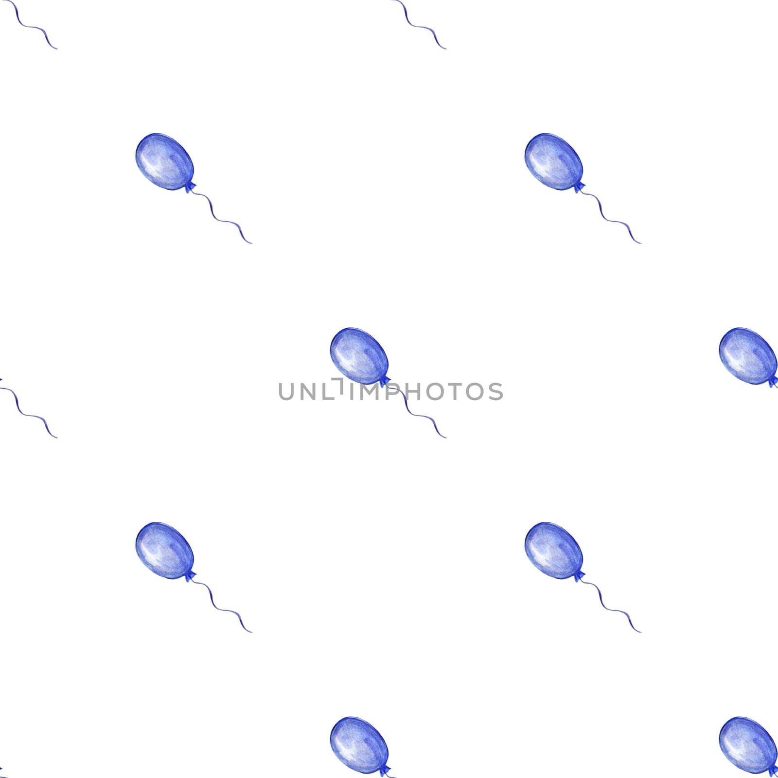 Seamless pattern with blue balloons. Birthday Pattern.