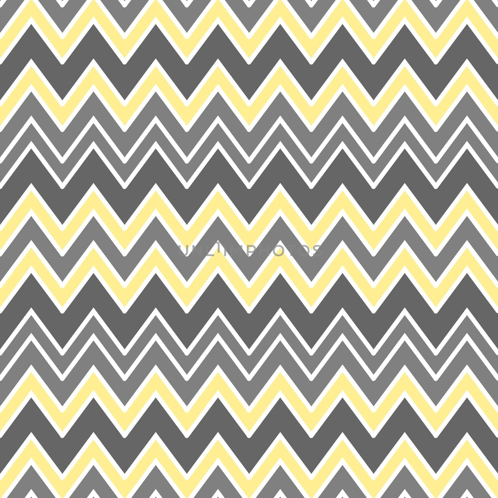 Abstract seamless background illustration with zigzag lines forming geometric ornament in yellow and gray colors