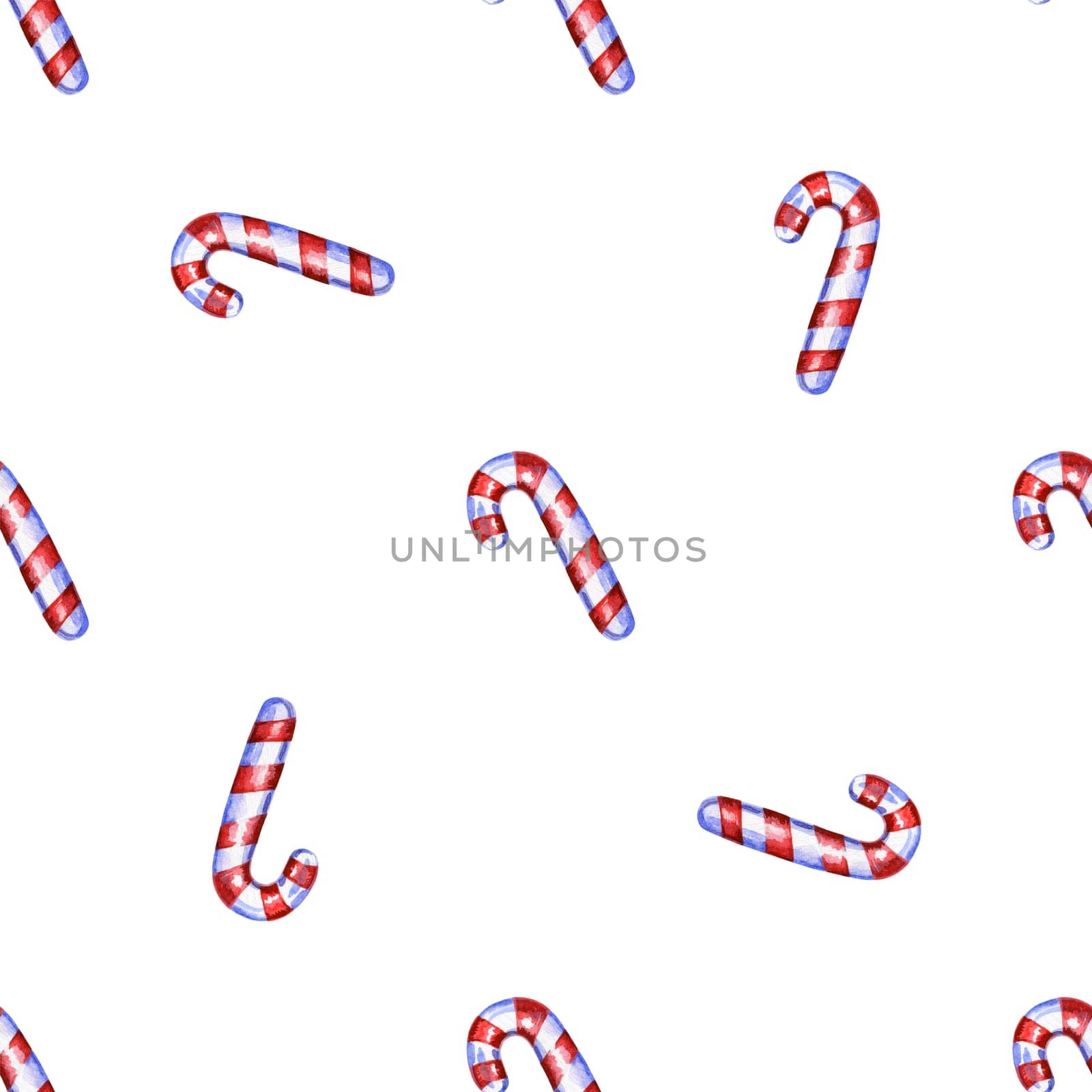 Christmas seamless pattern with cane lollipop.