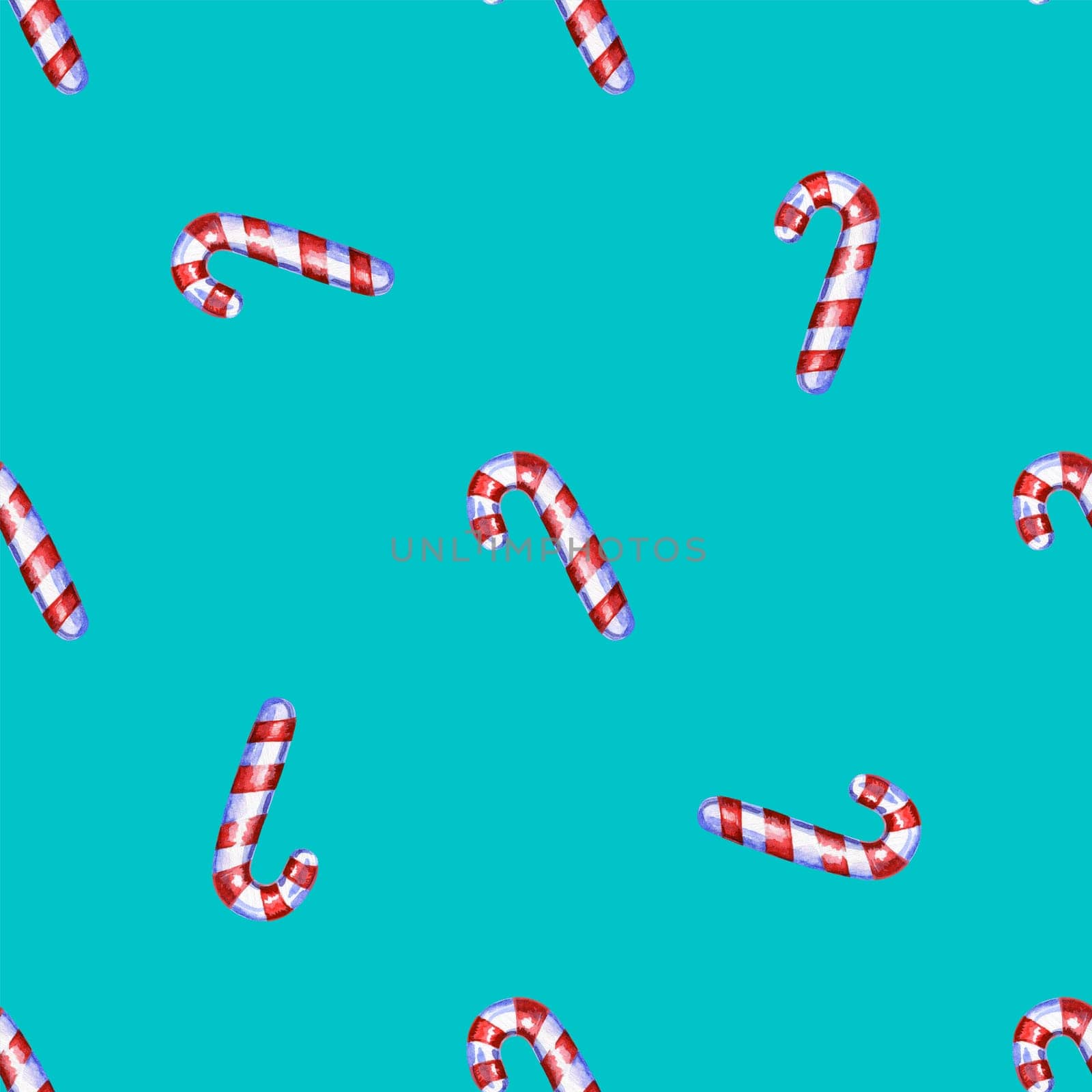 Christmas seamless pattern with cane lollipop.