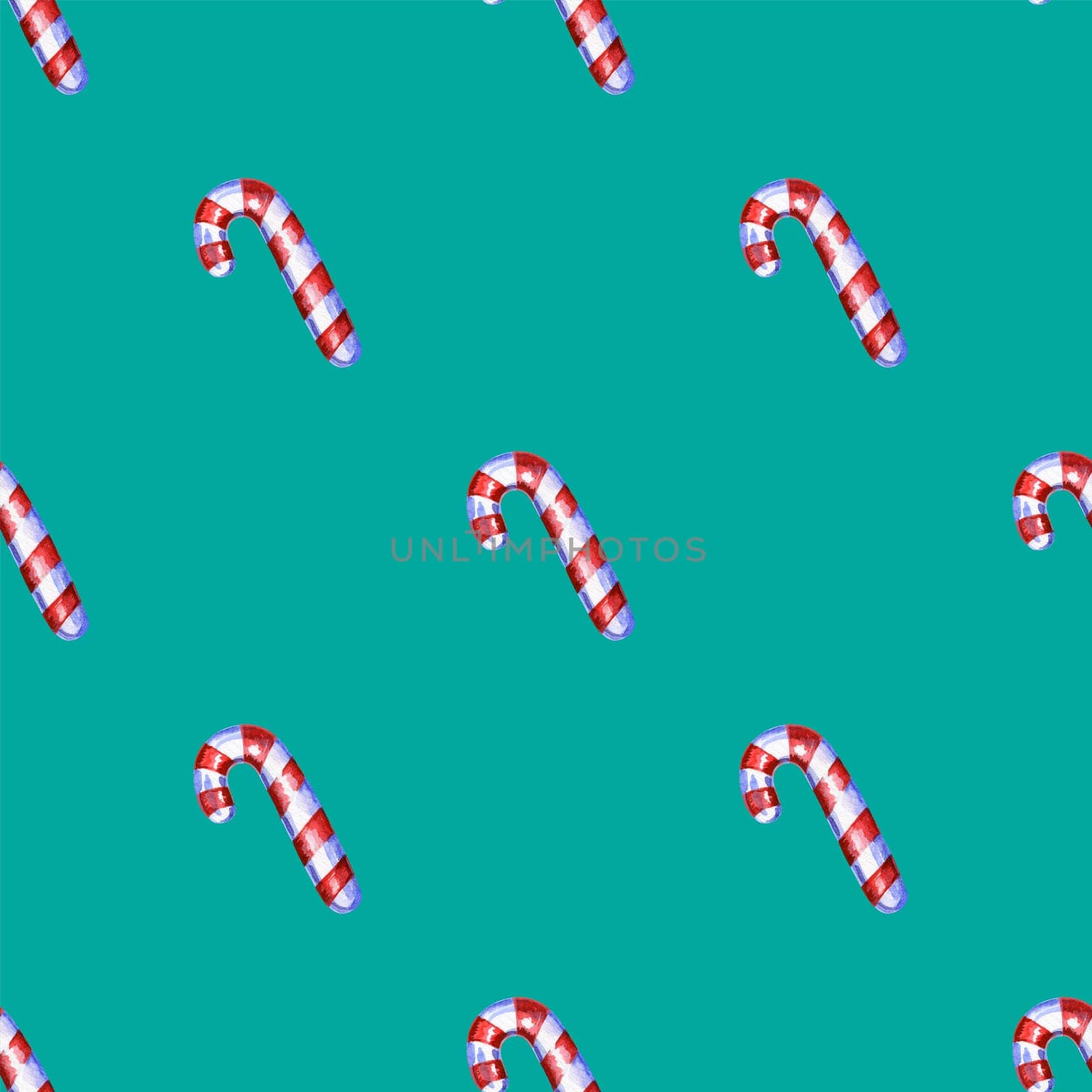 Christmas seamless pattern with cane lollipop.