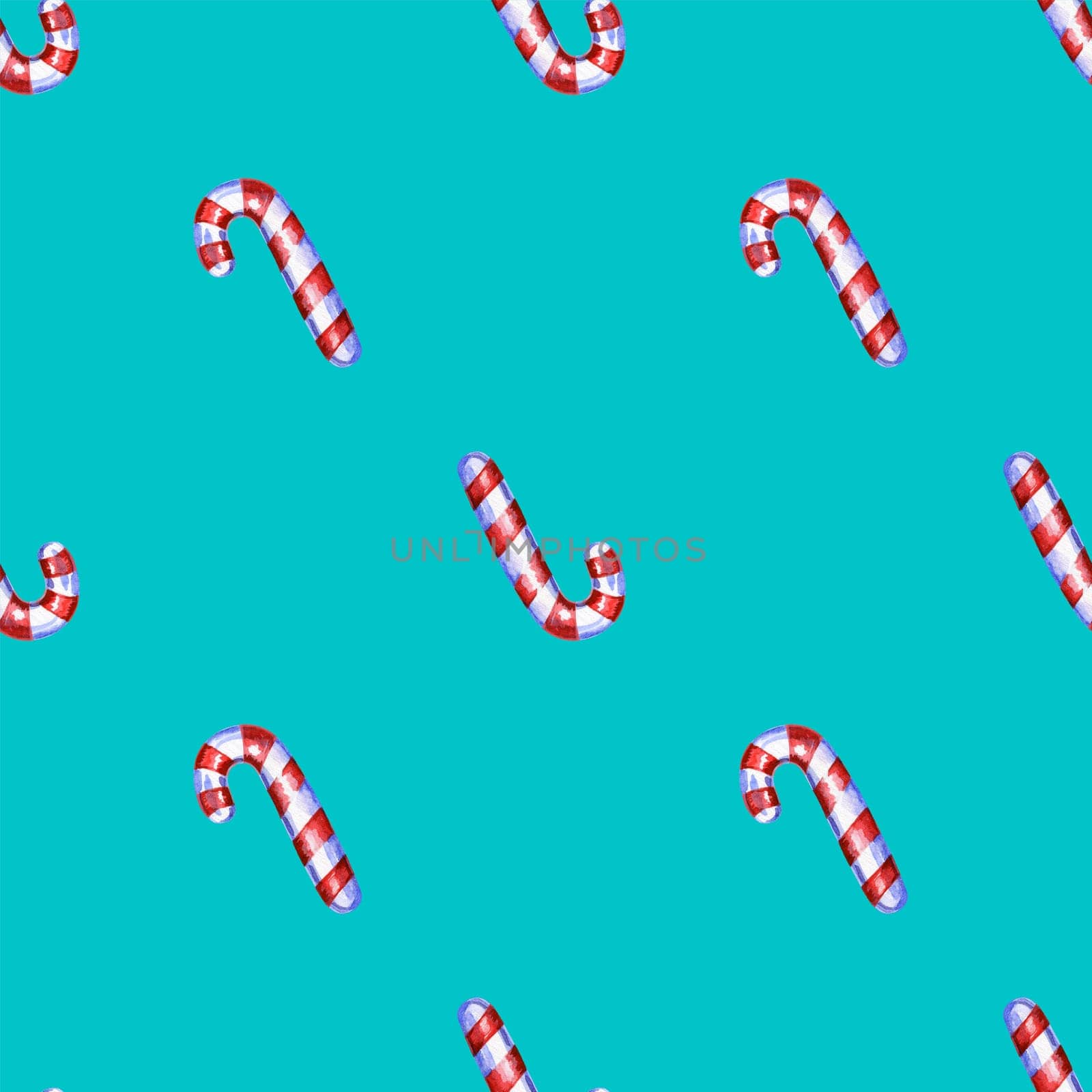 Christmas seamless pattern with cane lollipop.