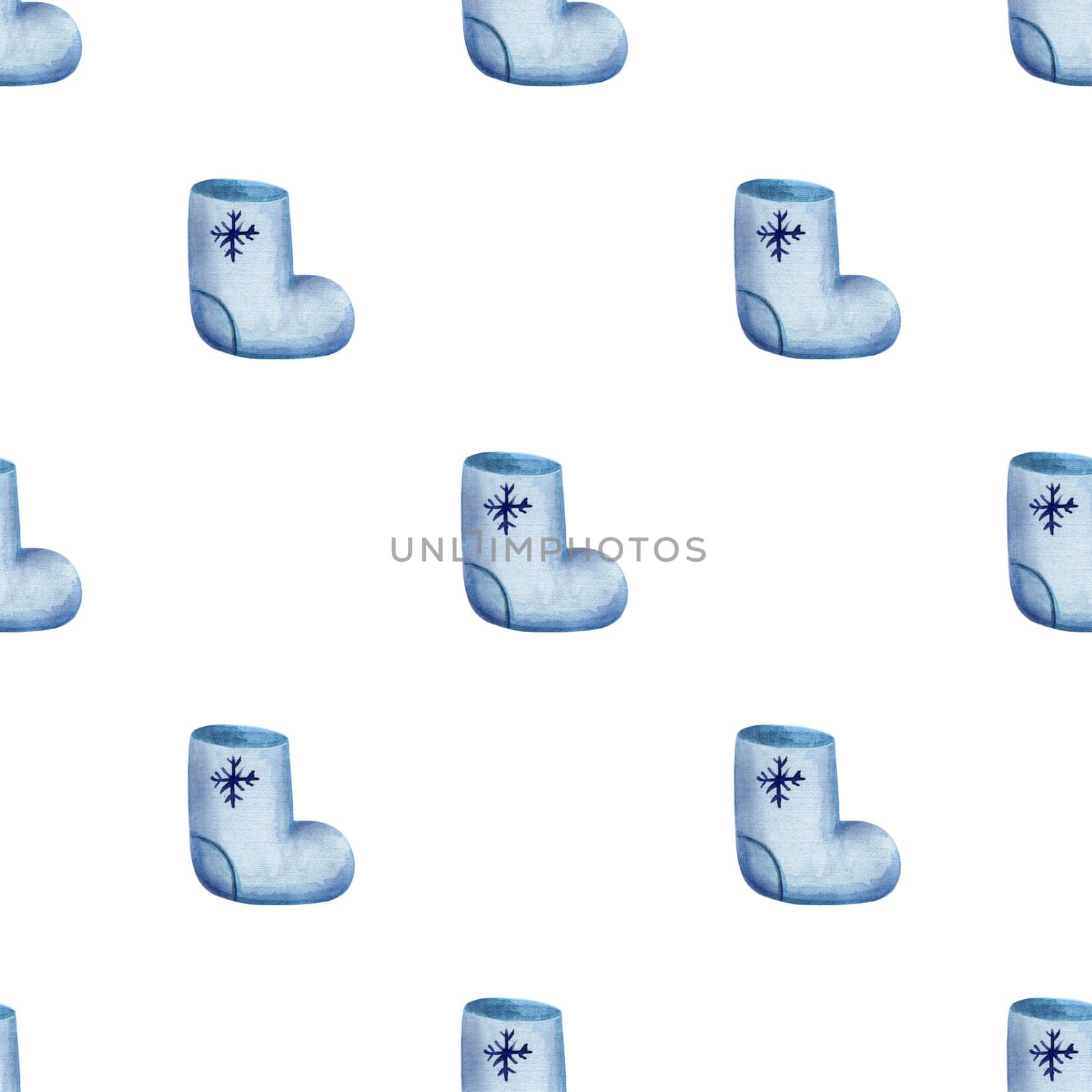 Christmas seamless pattern with felt boots. Christmas pattern