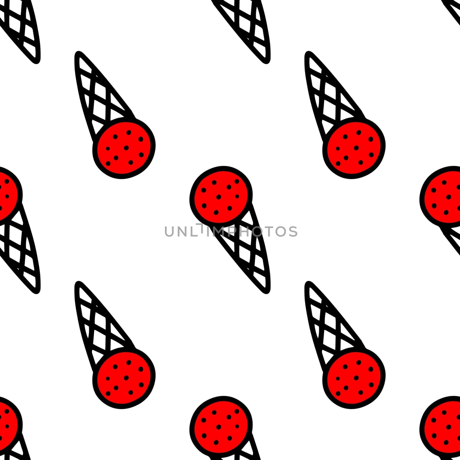 Seamless pattern with various ice cream in the cone. ice cream pattern