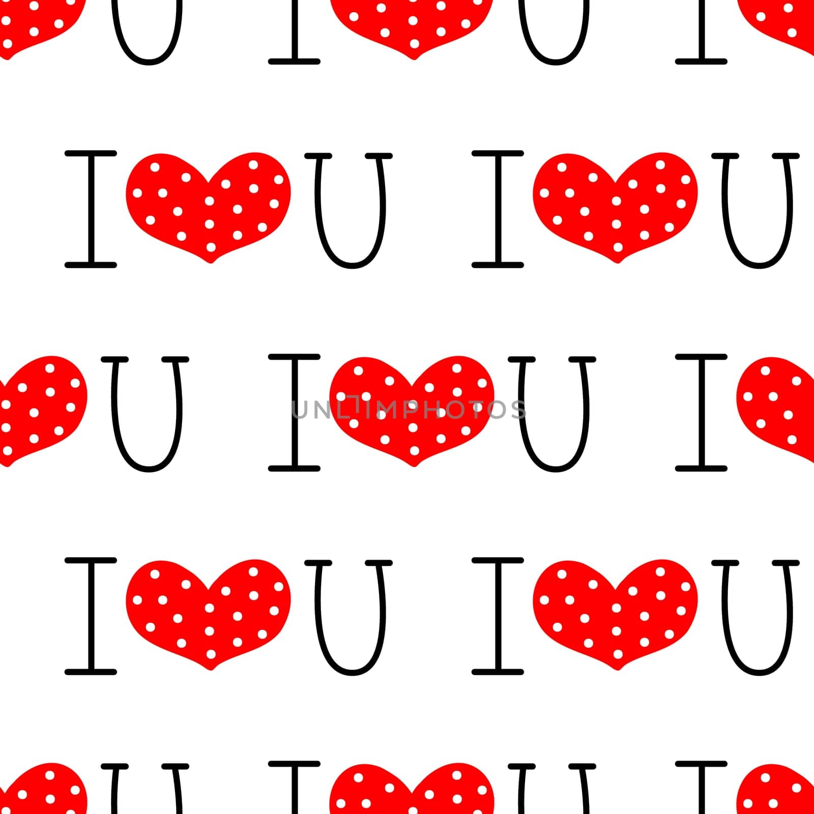 I love you seamless background illustration. Design for Valentines Day, Greeting Cards