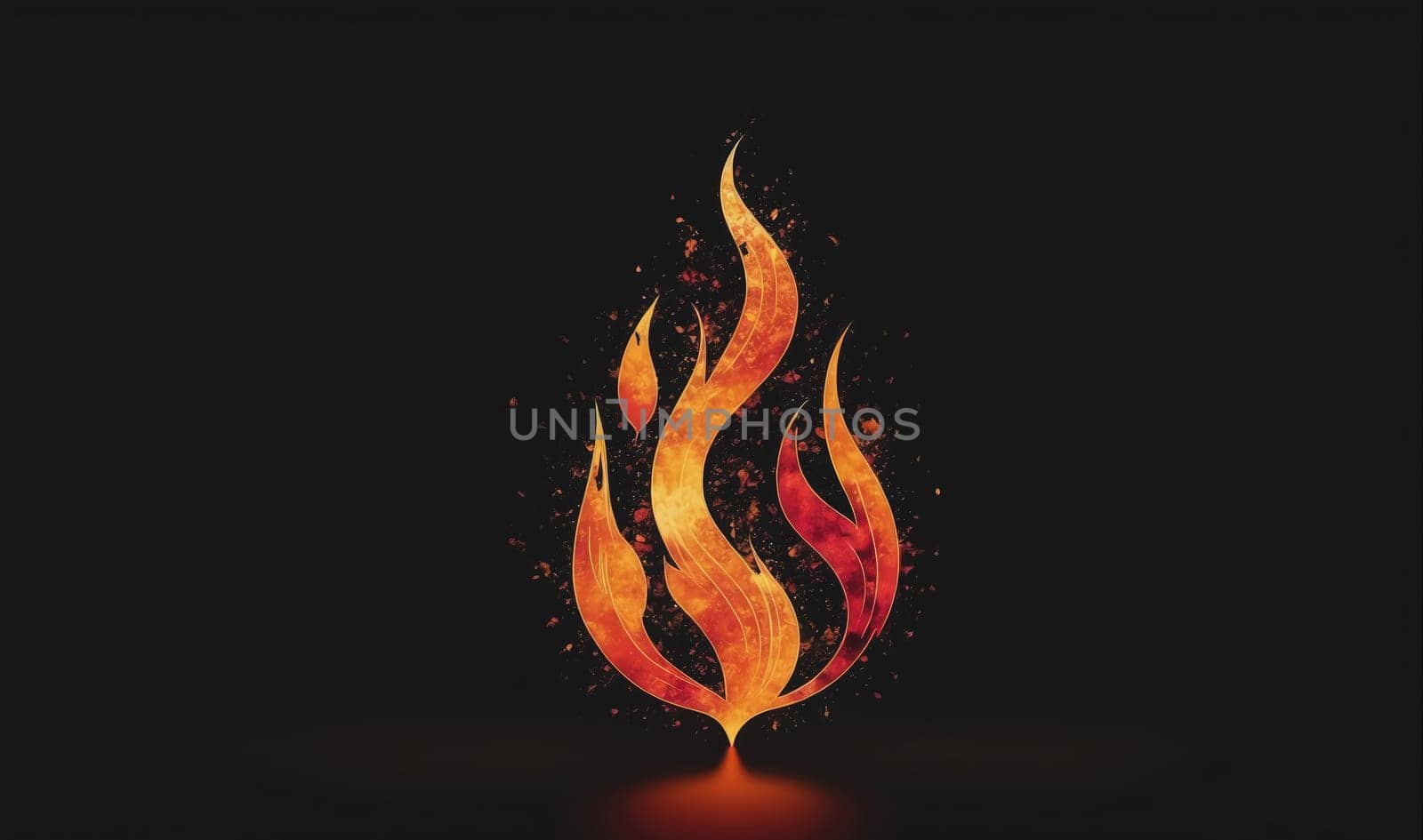 A black background with a red flame on it. The flame is very large and has a lot of detail