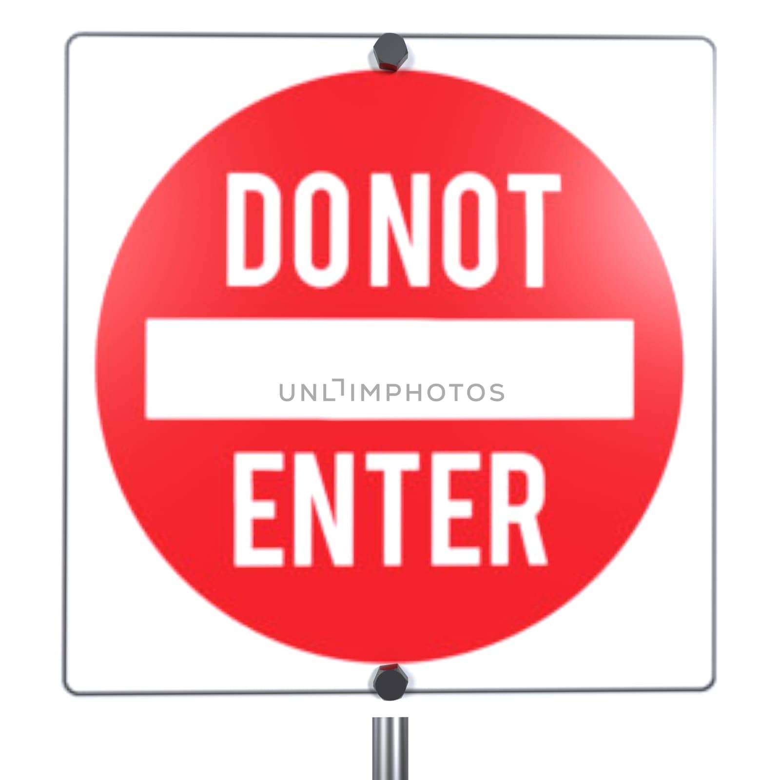 The graphic displays a vibrant do not enter sign on a clear day in an urban setting.