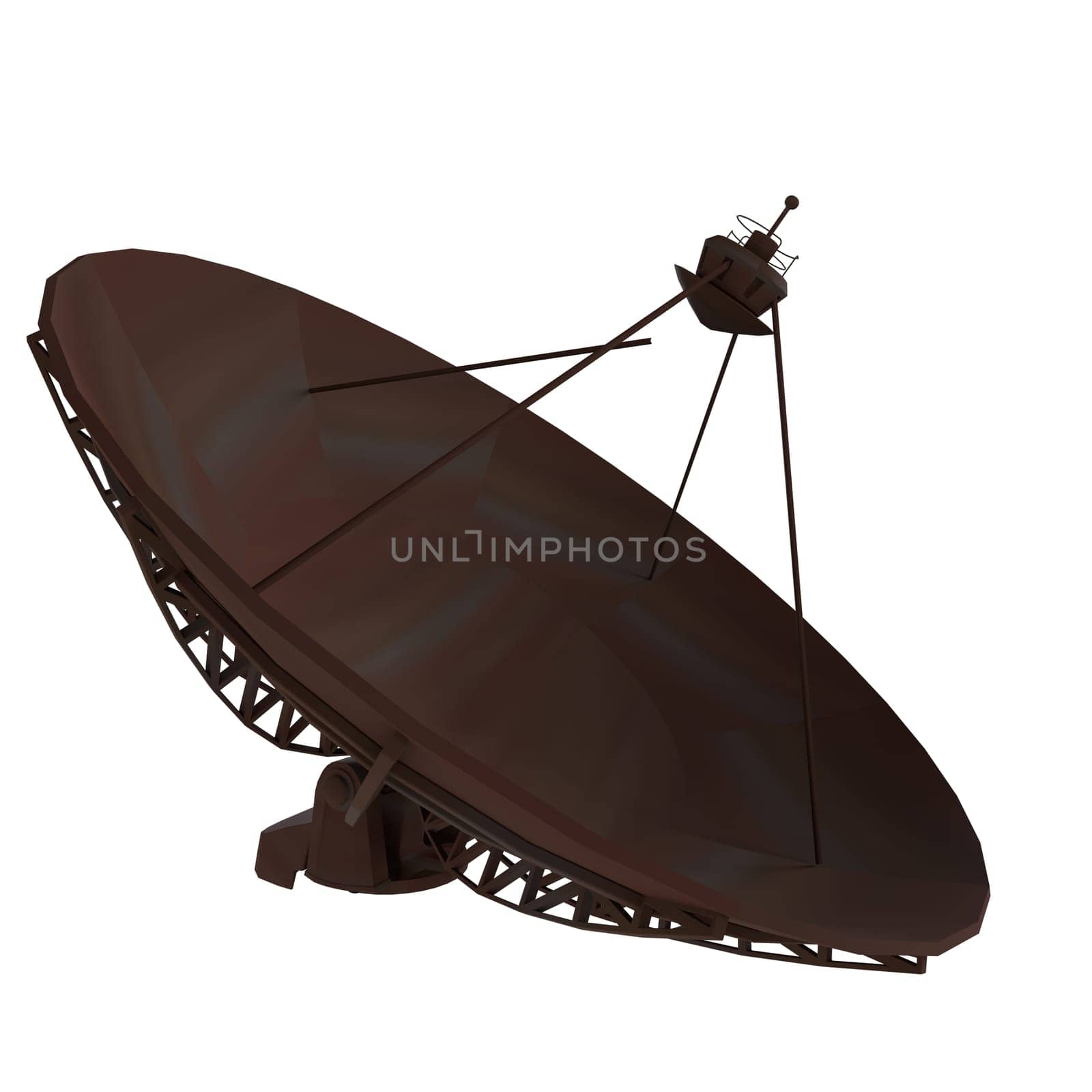 A large satellite dish stands tall at a research facility, used for communication.