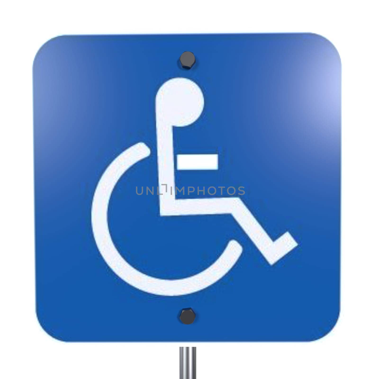 A blue sign featuring a white wheelchair symbol indicating accessible areas for individuals.