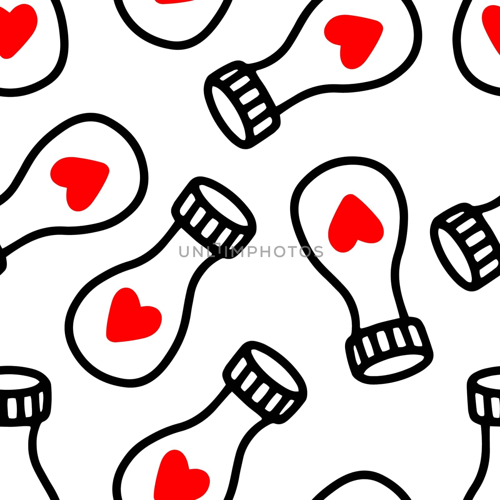 Seamless pattern with love potion bottle illustration. Design for Valentines Day