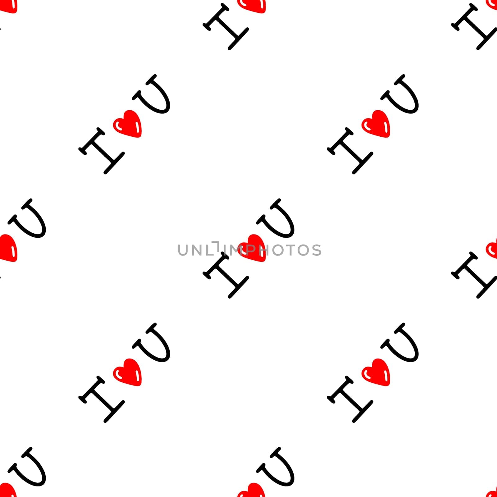 Seamless pattern for Valentine's Day with the inscription I love you. High quality illustration