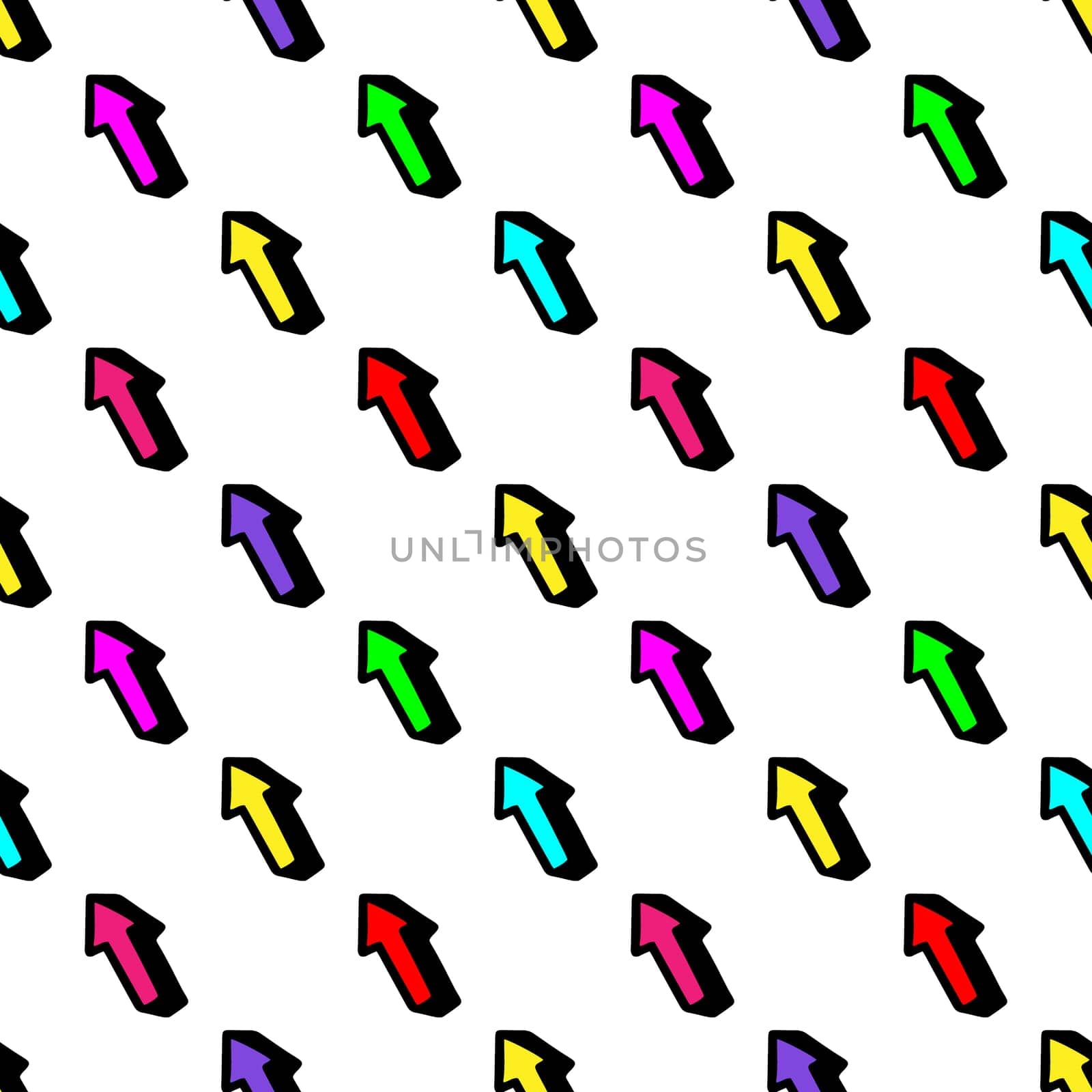 Seamless pattern with multicolored arrows on a white background illustration