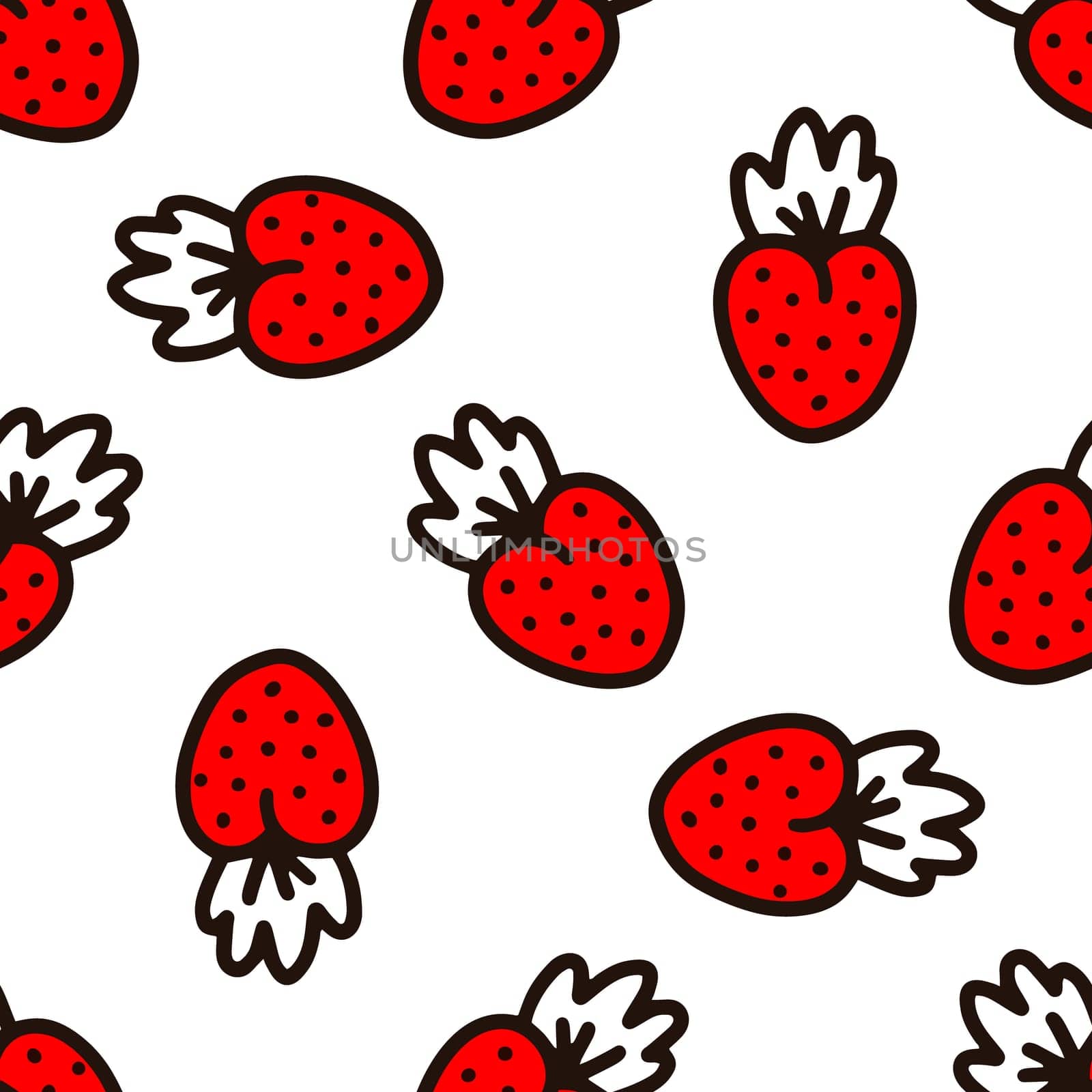 Seamless pattern with strawberries on a white background illustration