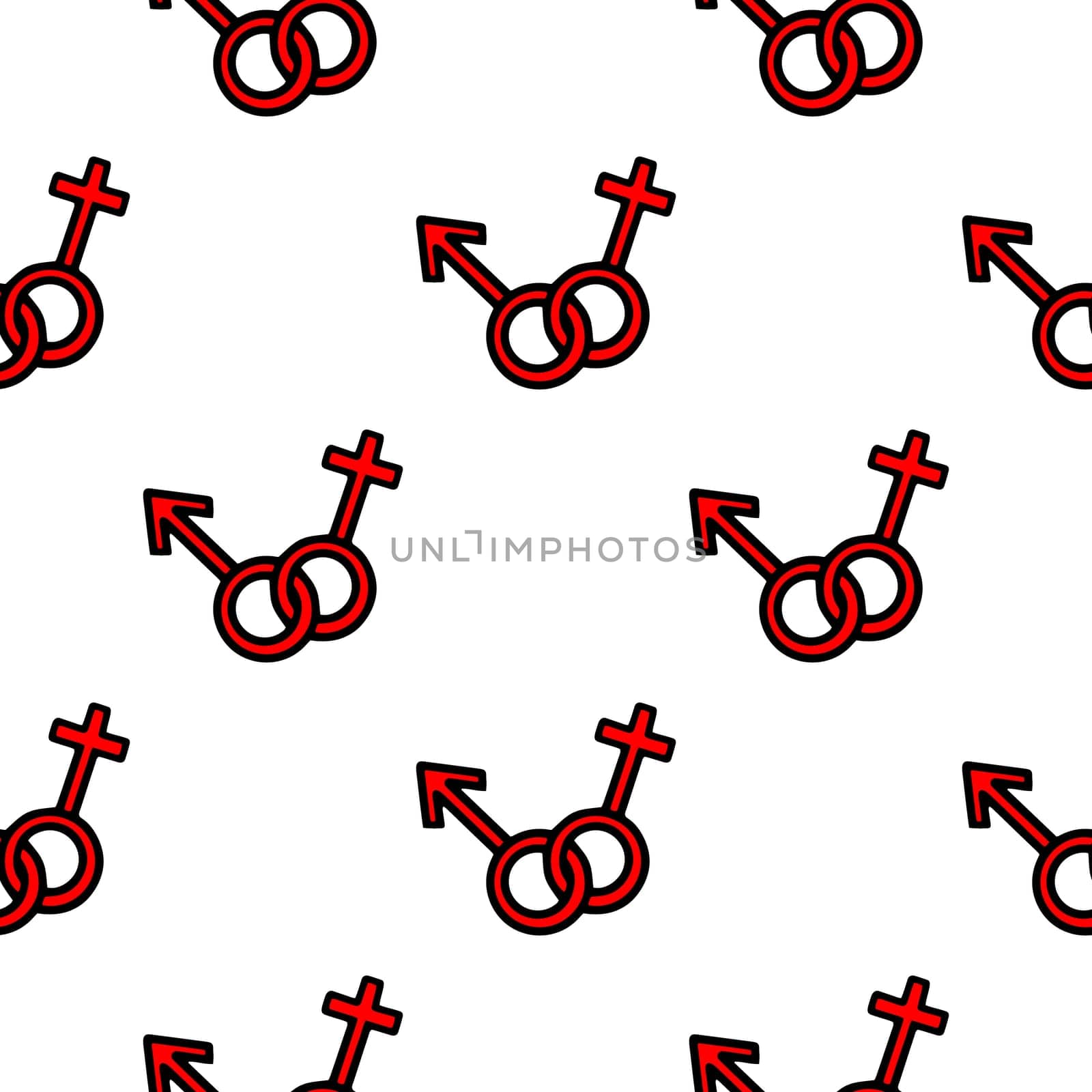 seamless pattern of Female and male gender symbols. Gender symbols illustration