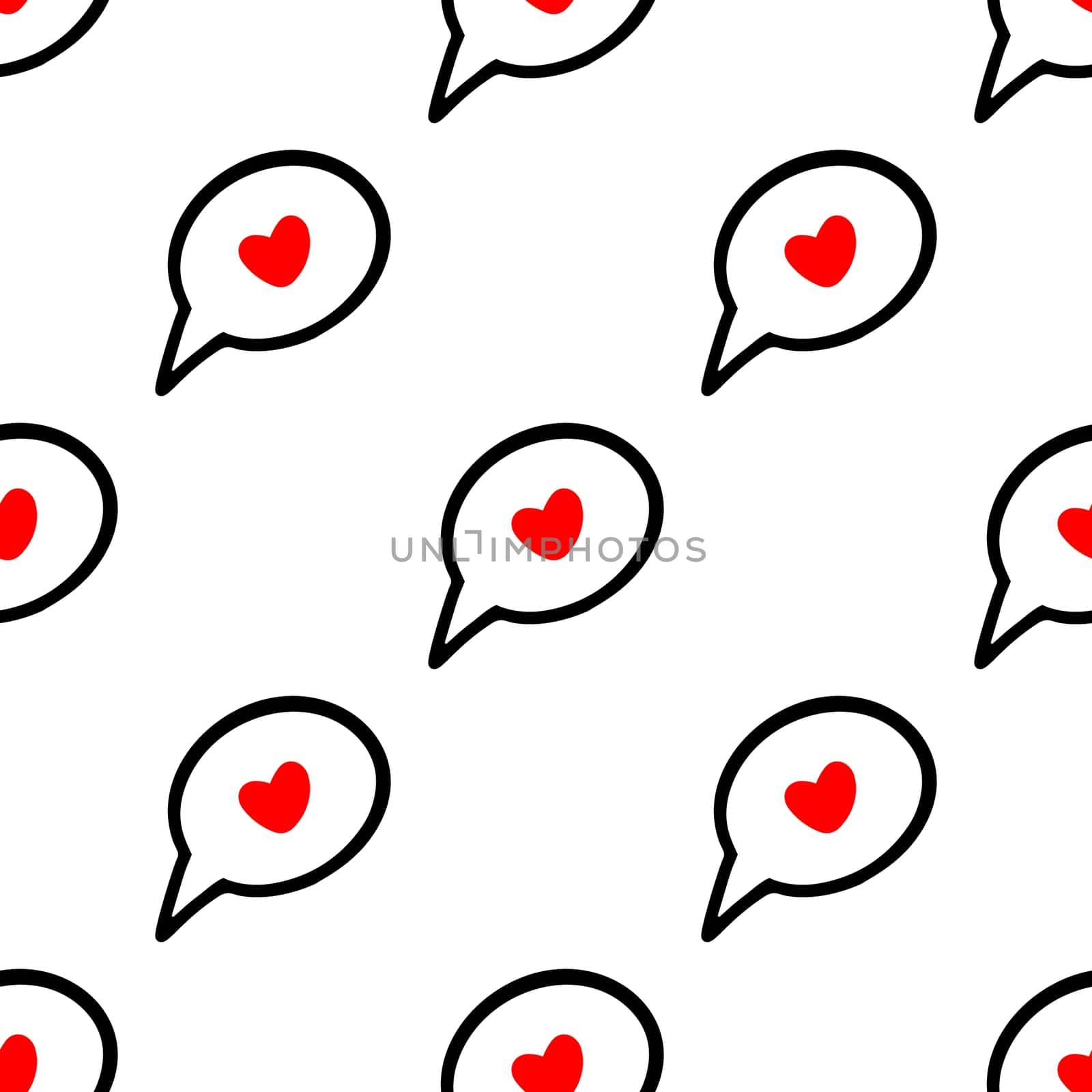 Seamless Doodle Love Cloud Pattern. High quality illustration