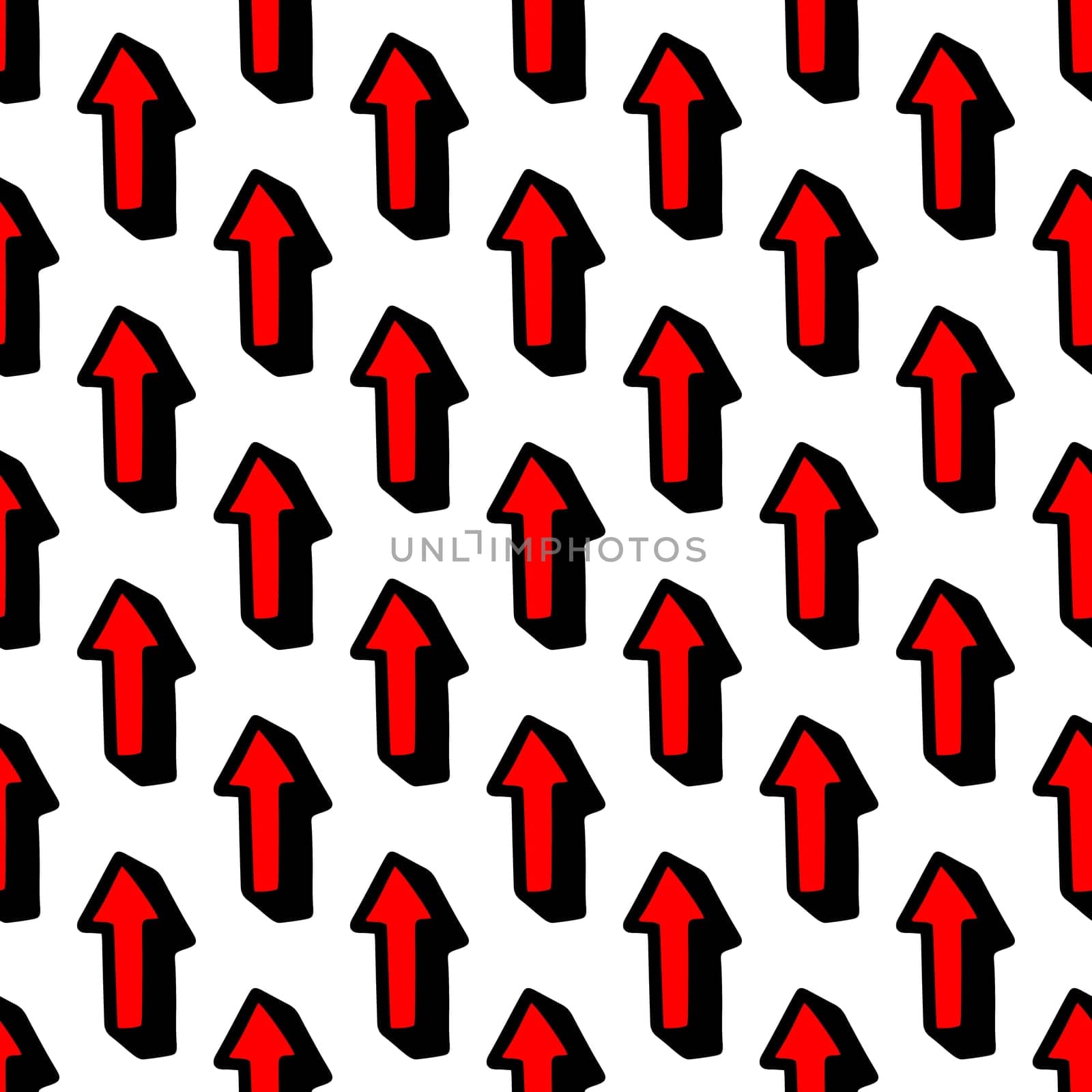 Seamless pattern with a red cursor on a white background illustration