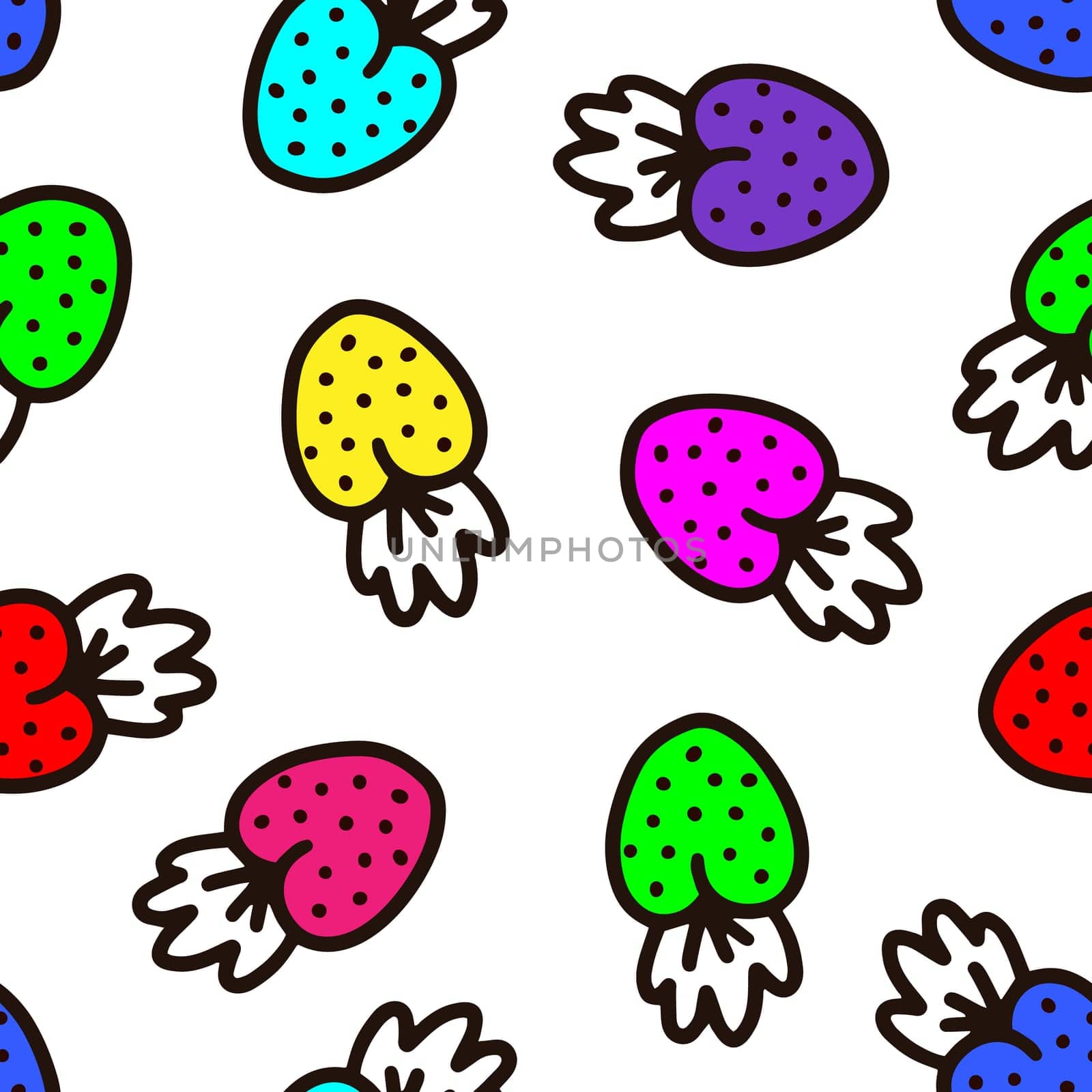 Seamless pattern with cute berries illustration