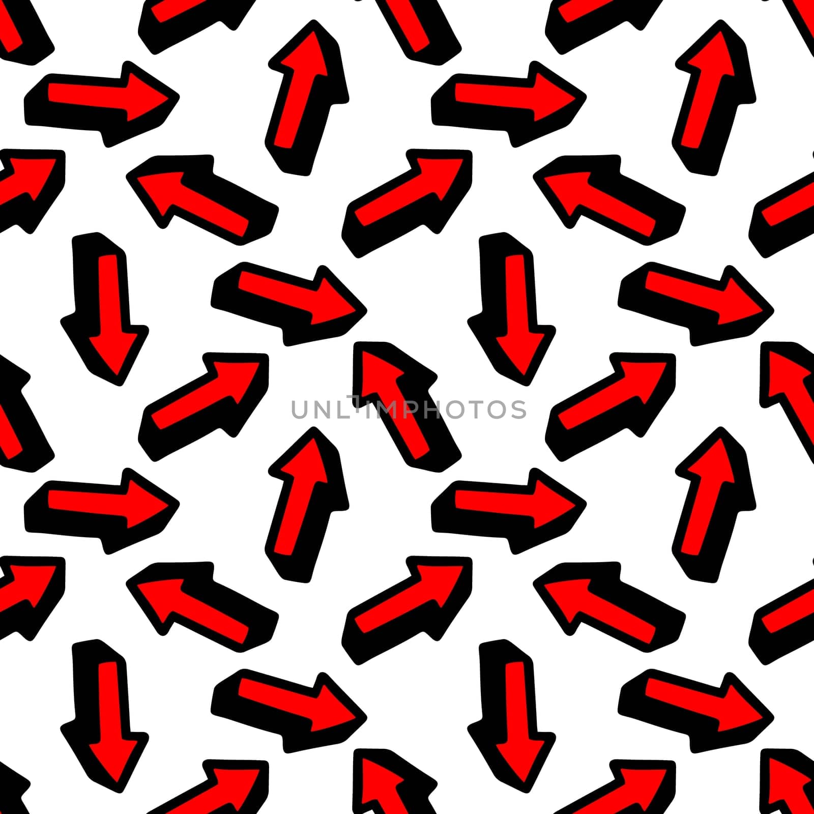 Seamless pattern with a red cursor on a white background illustration