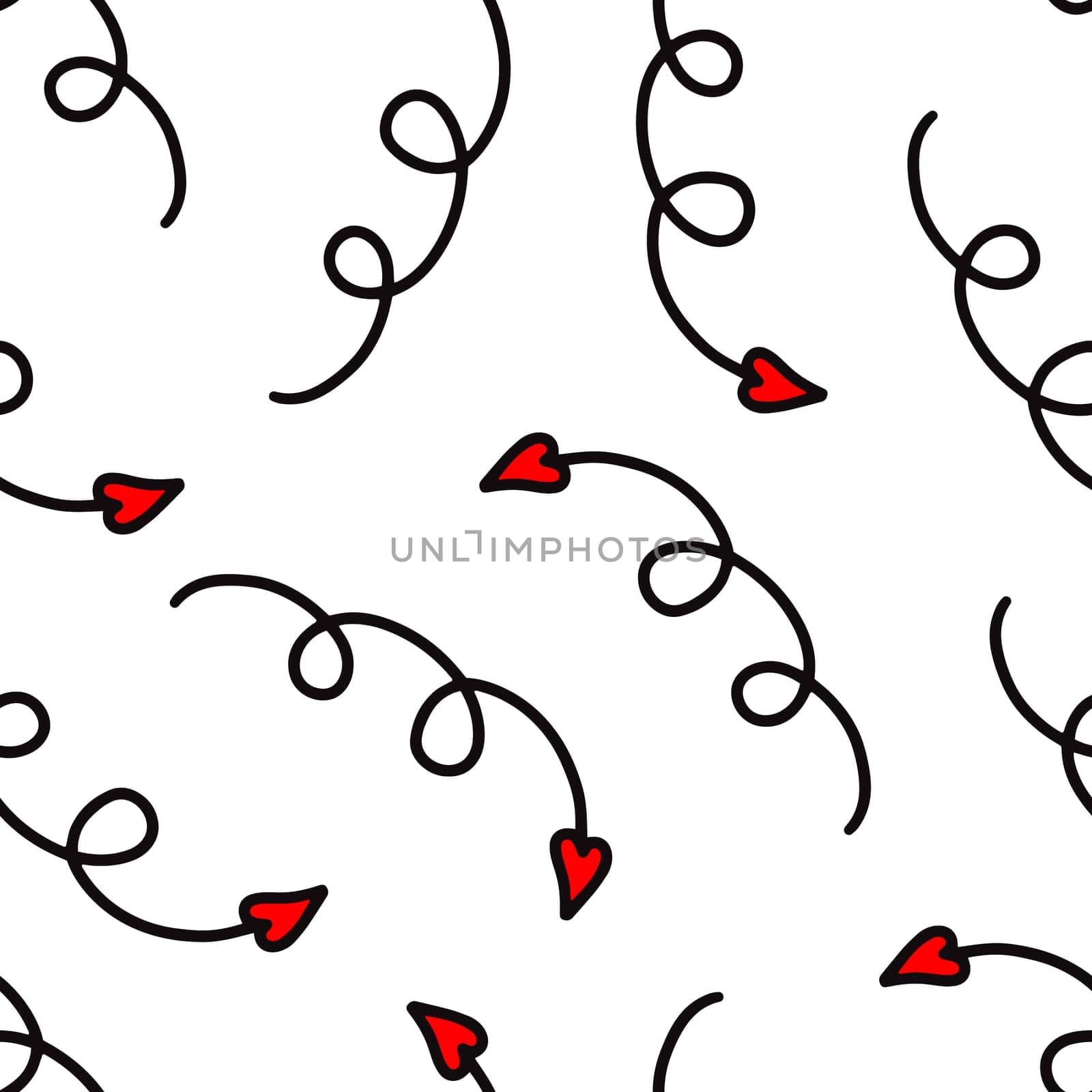 .Seamless pattern with arrows for Valentines Day. Cupids arrows pattern.