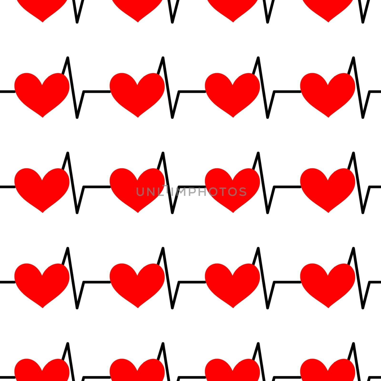 Seamless background with heartbeat symbol illustration