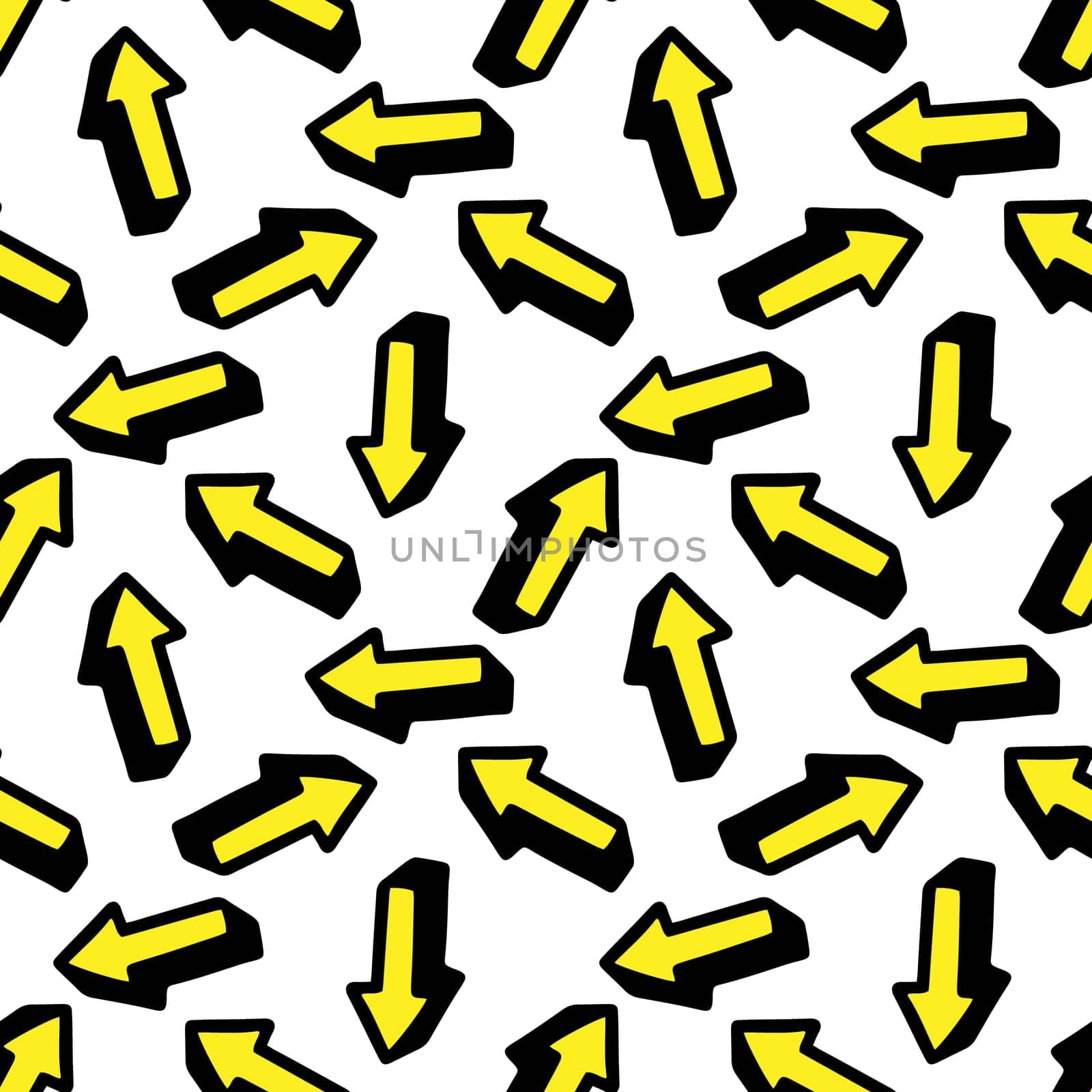Seamless pattern with multicolored arrows on a white background illustration