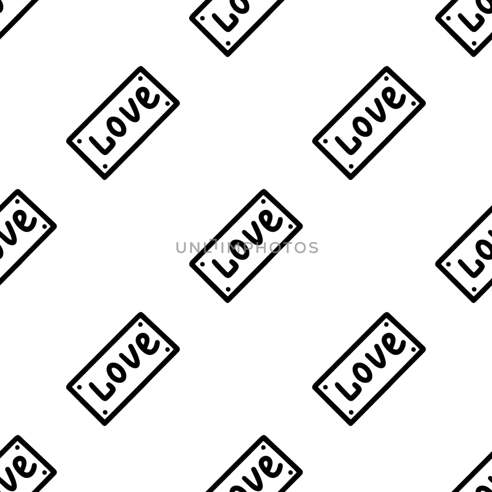 Seamless pattern with the inscription I love you in doodle style. High quality illustration