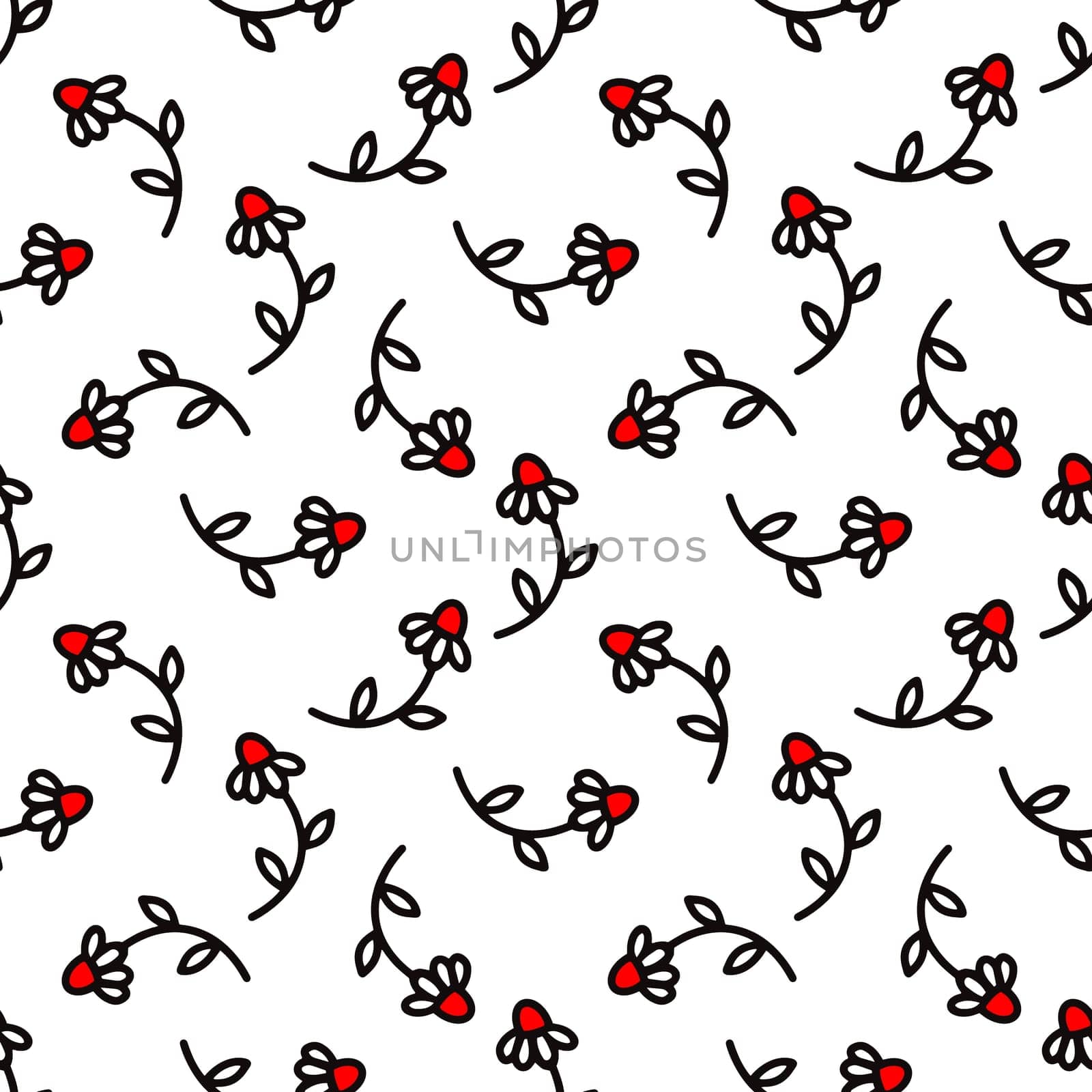 Seamless Linear Pattern With Red Roses. High quality illustration