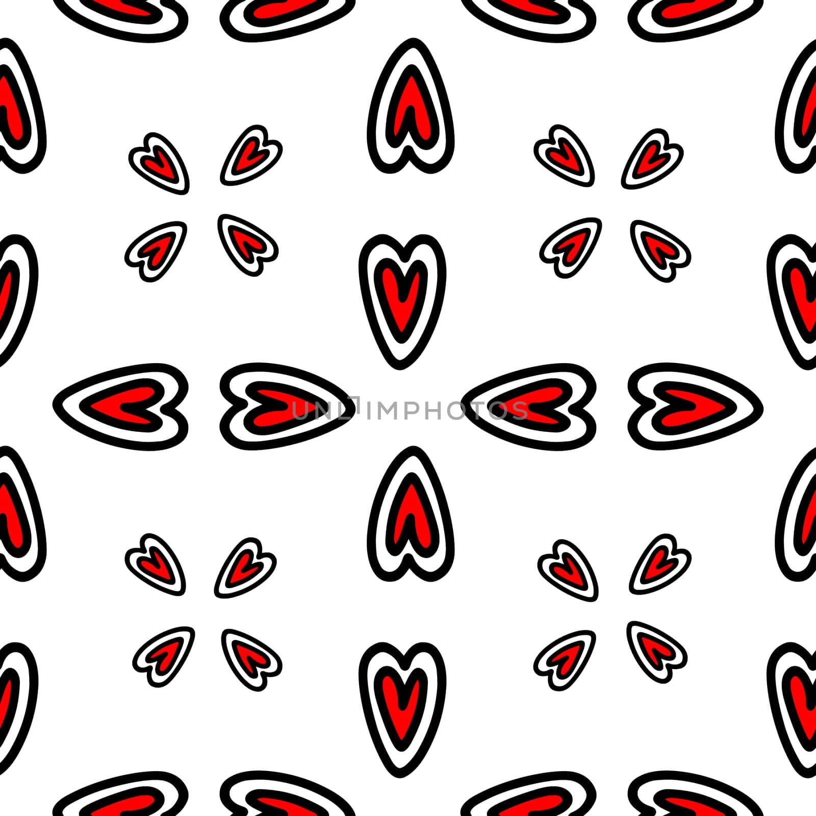 Seamless pattern with red darts in doodle style. High quality illustration