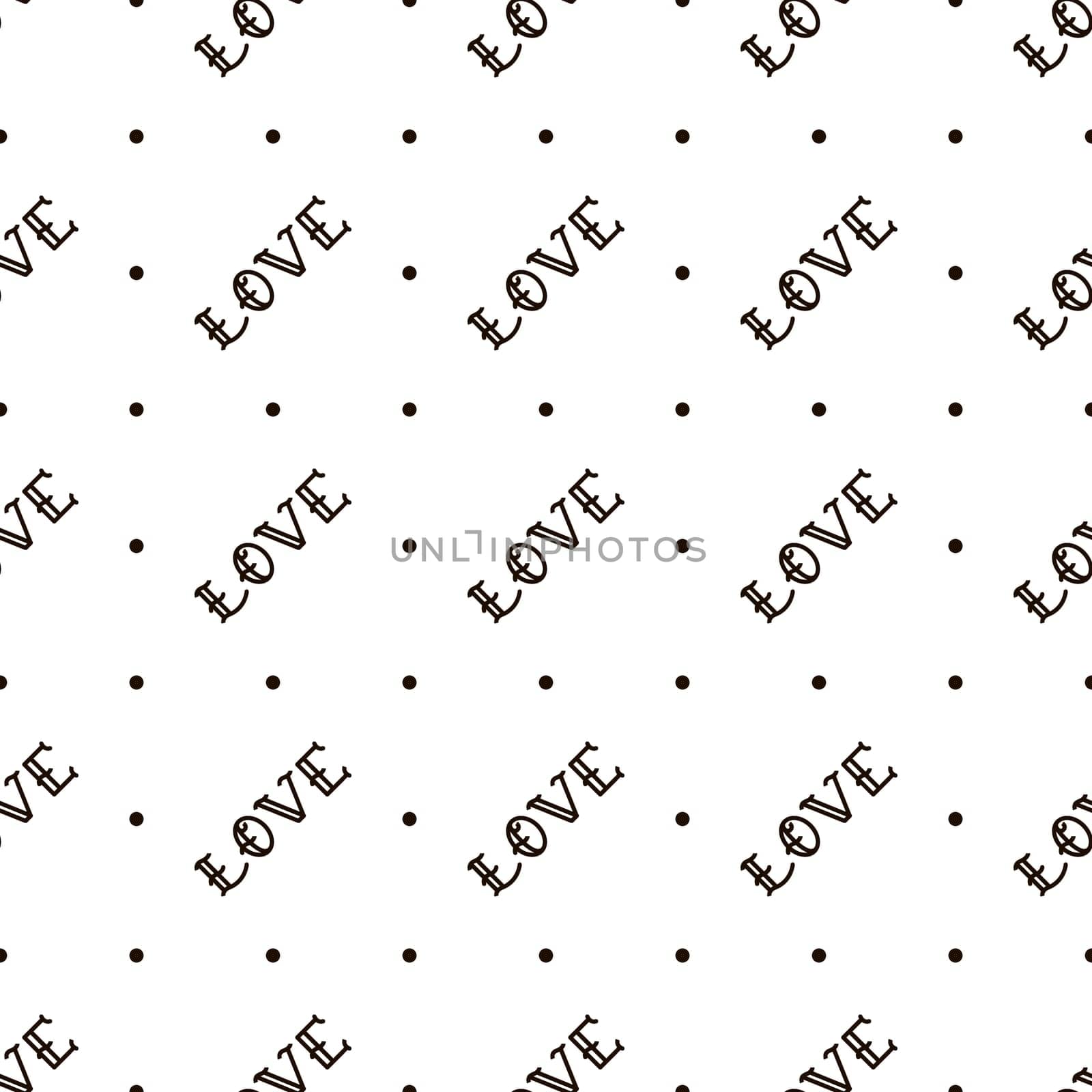 The inscription love seamless pattern. Lettering Love. Design for Valentines Day, textiles, wrappers, paper illustration