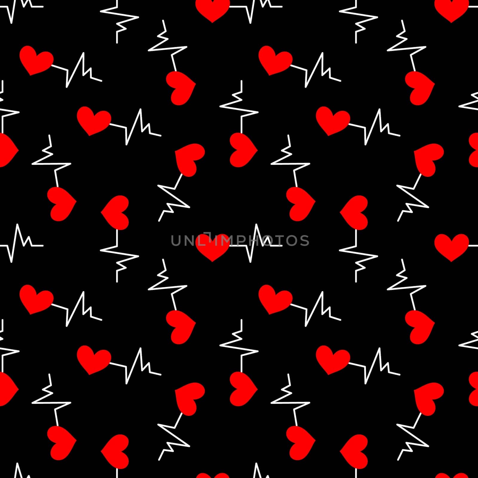 Seamless background with heartbeat symbol illustration
