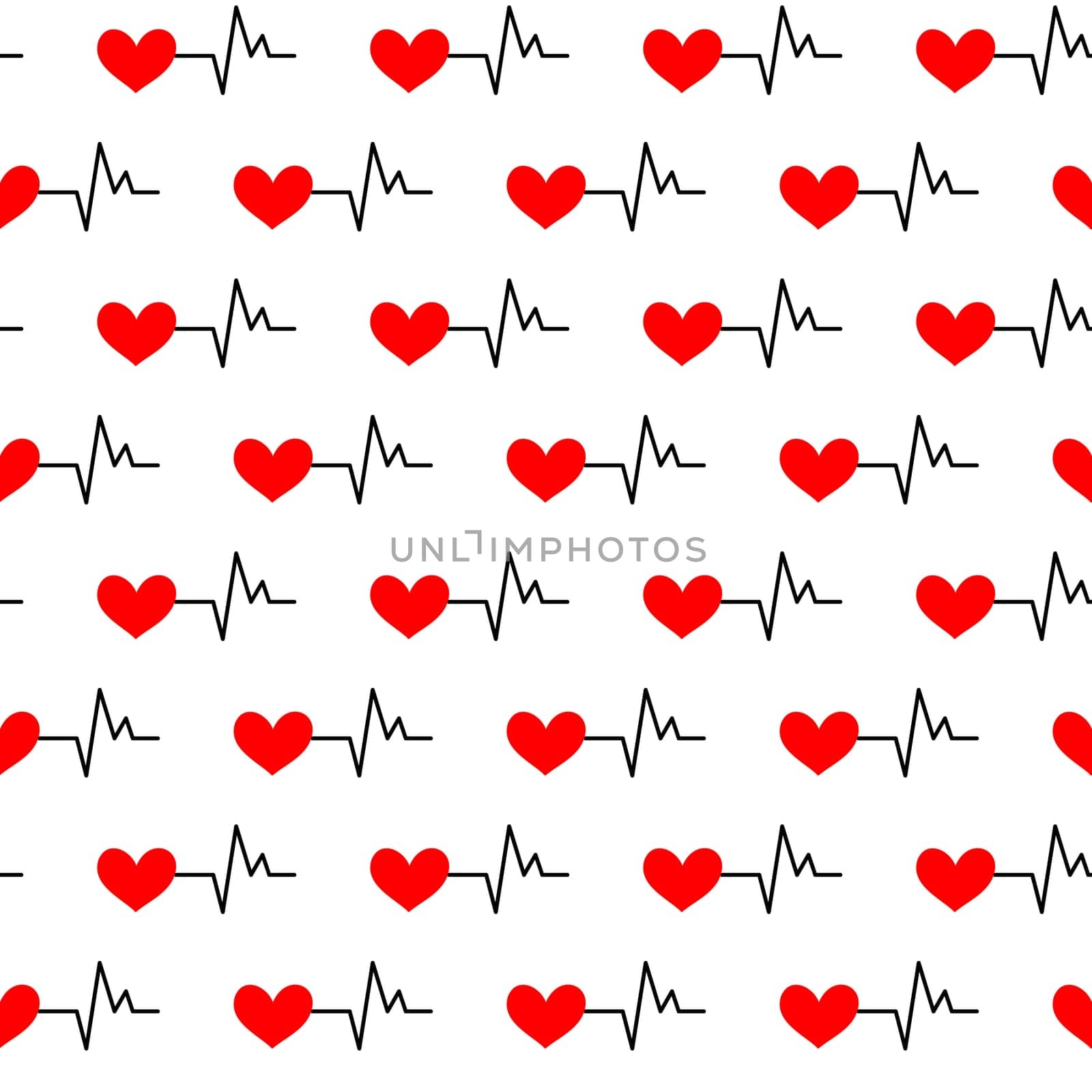 Seamless background with heartbeat symbol illustration