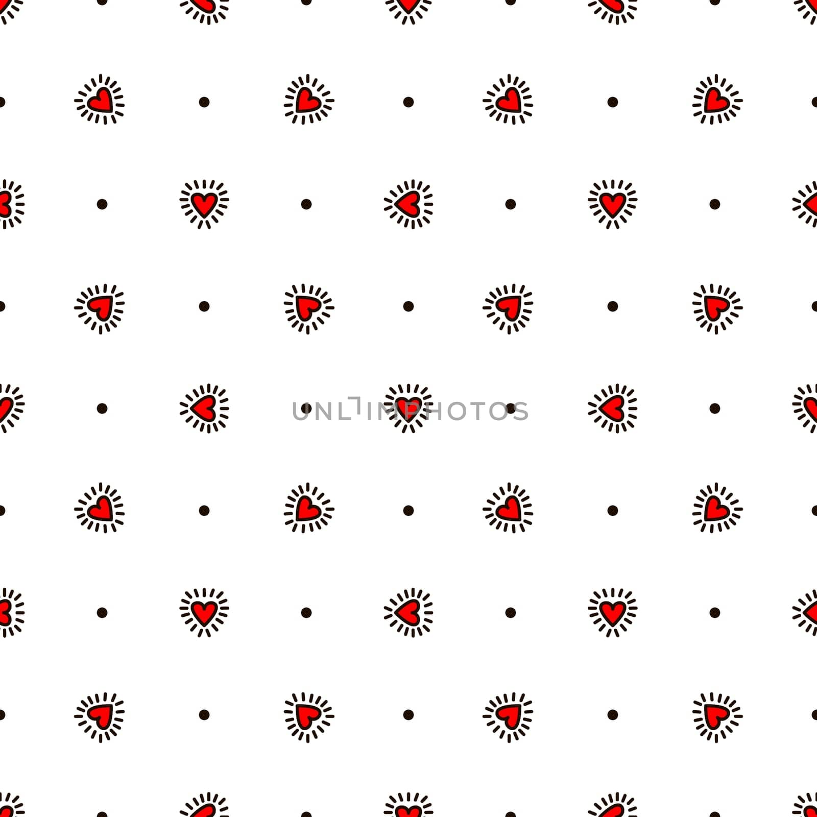 Seamless pattern with red darts in doodle style. High quality illustration