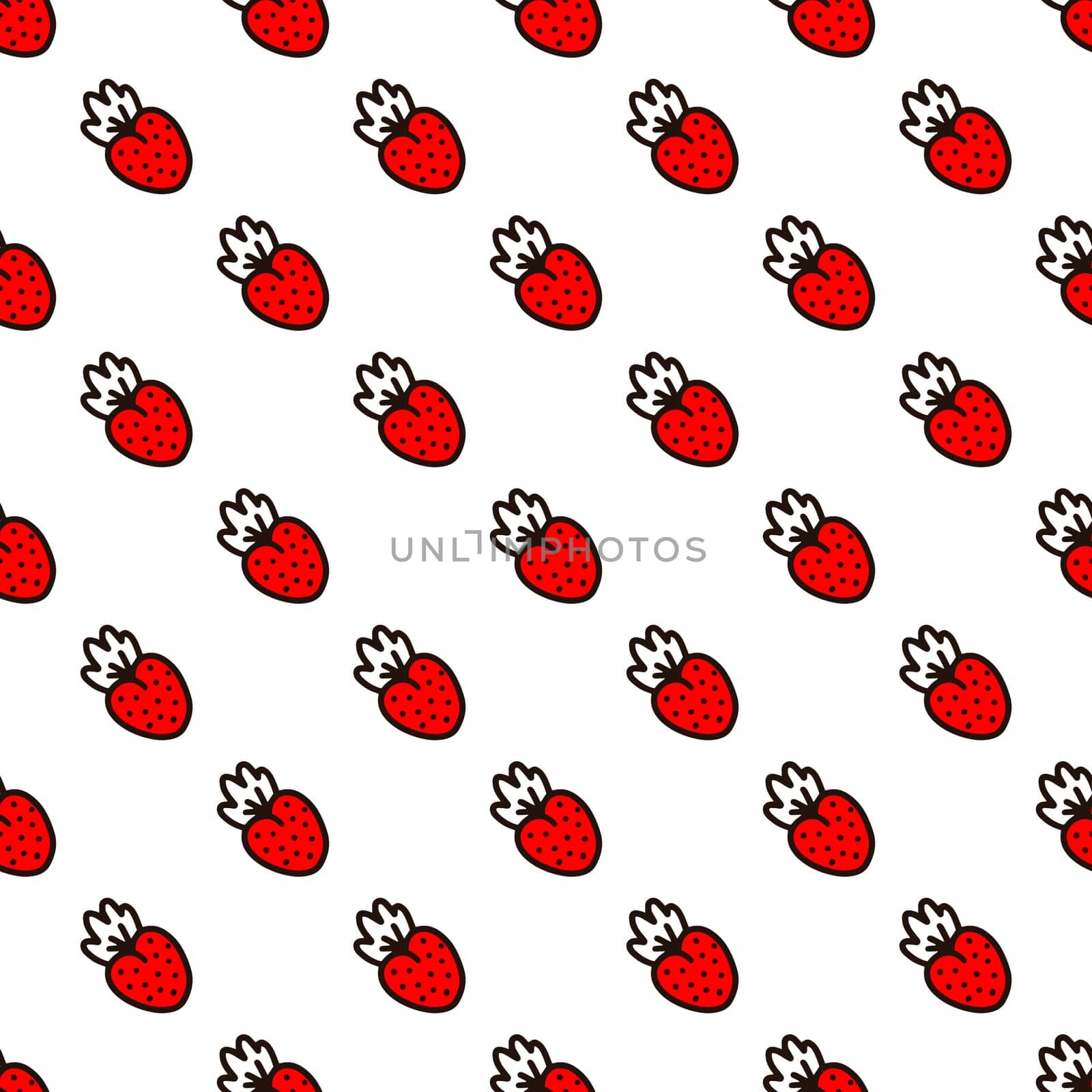 Seamless pattern with strawberries on a white background illustration