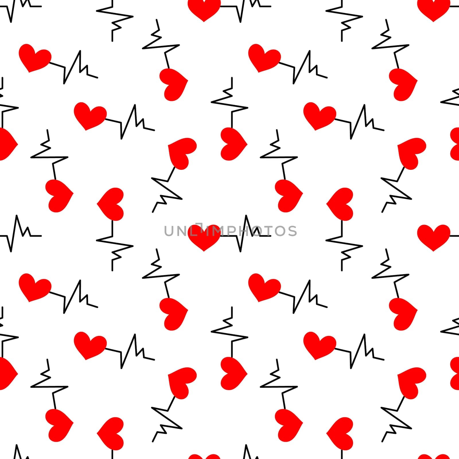 Seamless background with heartbeat symbol illustration