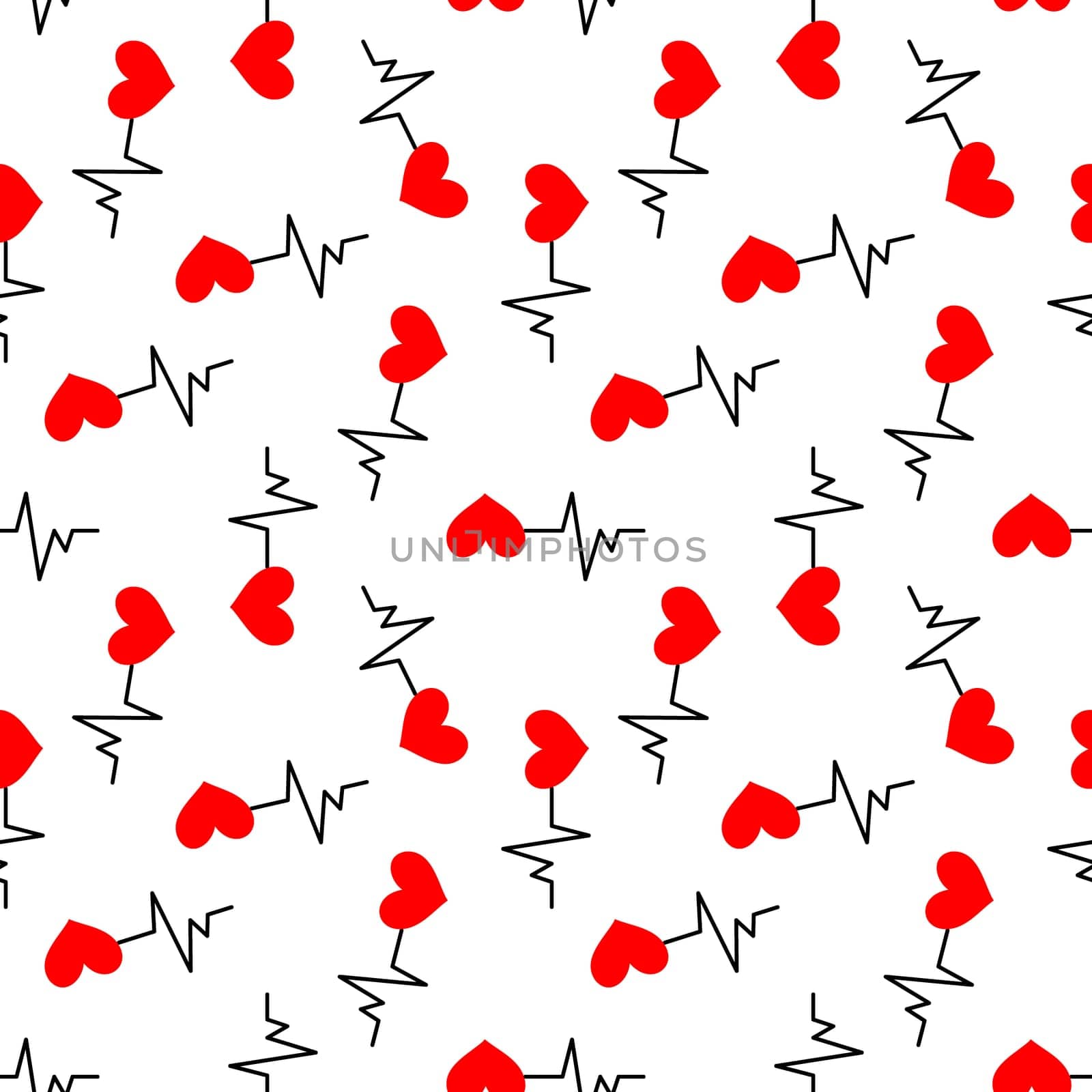 Seamless background with heartbeat symbol illustration