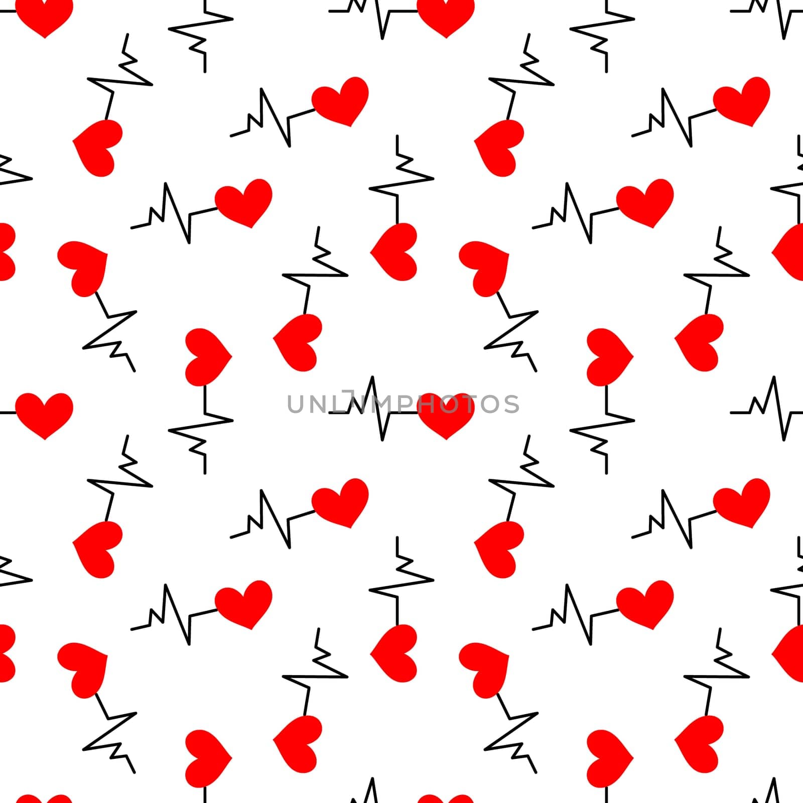 Seamless background with heartbeat symbol illustration