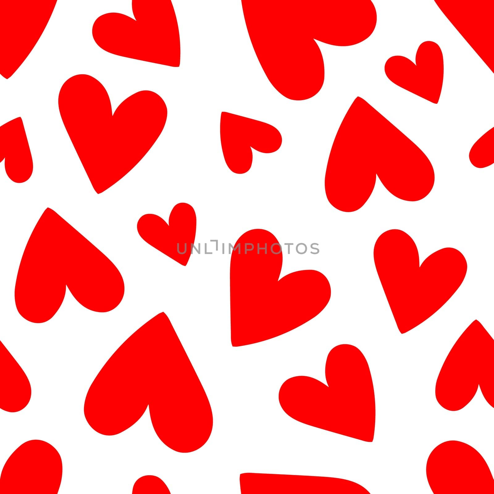 Seamless pattern of hearts on a white background illustration