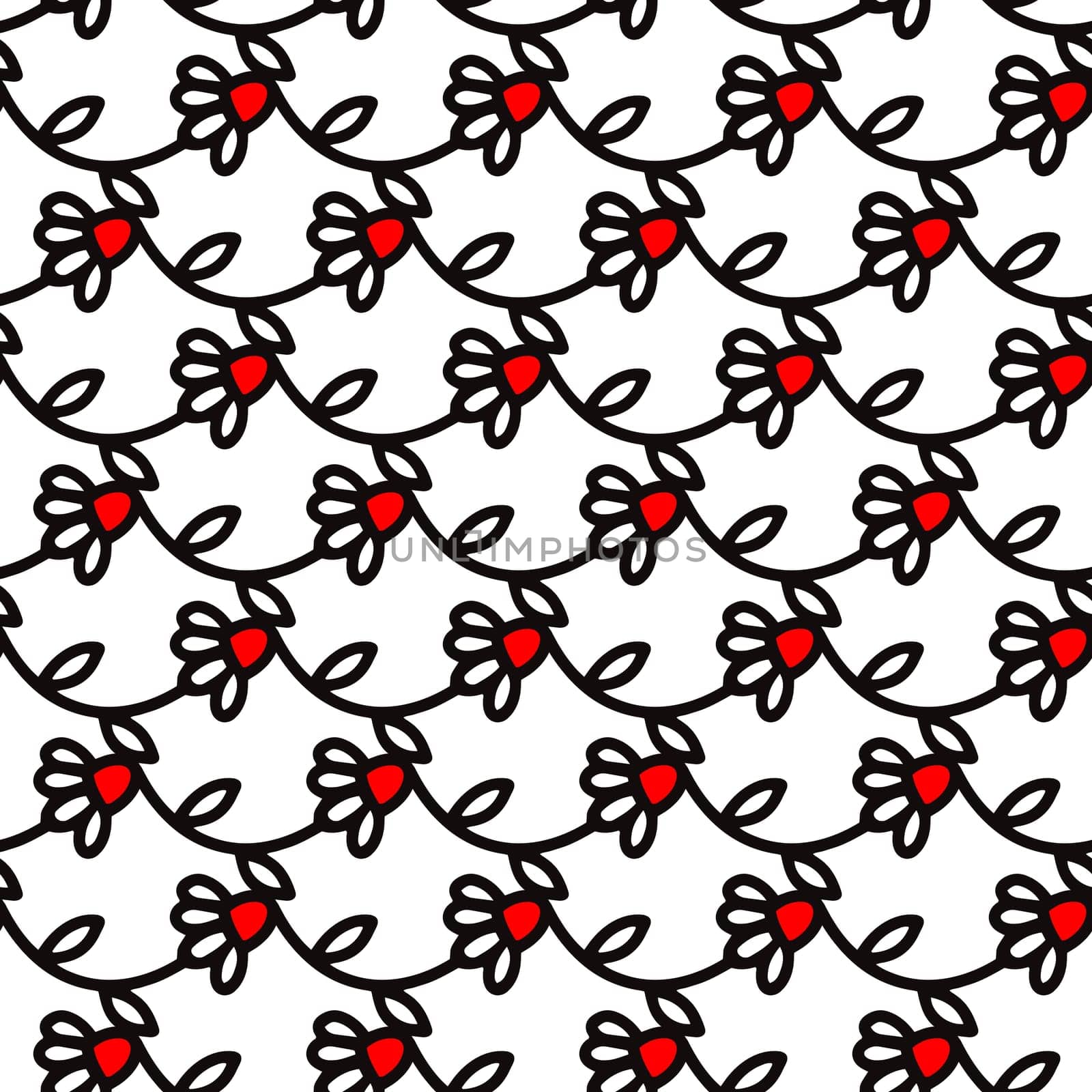 Seamless Linear Pattern With Red Roses. High quality illustration