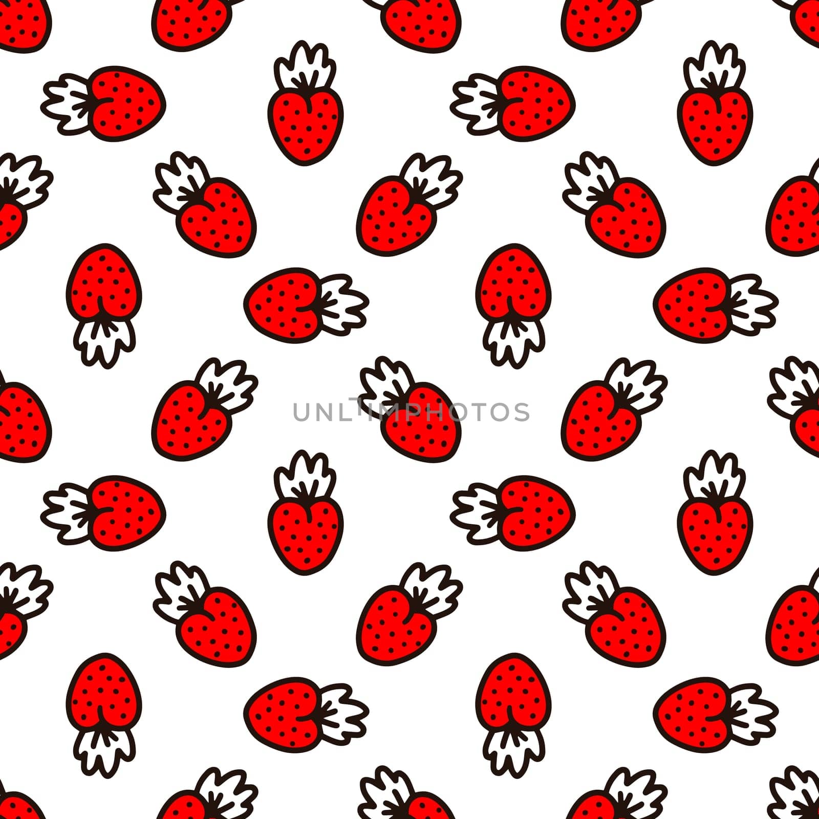 Seamless pattern with strawberries on a white background illustration