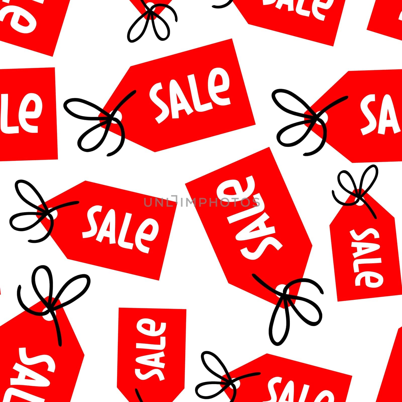Seamless background tagged sale illustration. Balck friday concept