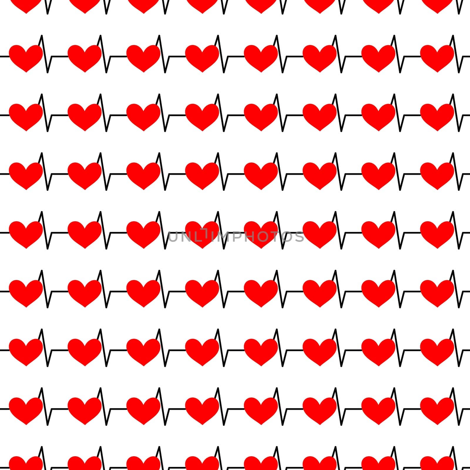 Seamless background with heartbeat symbol illustration