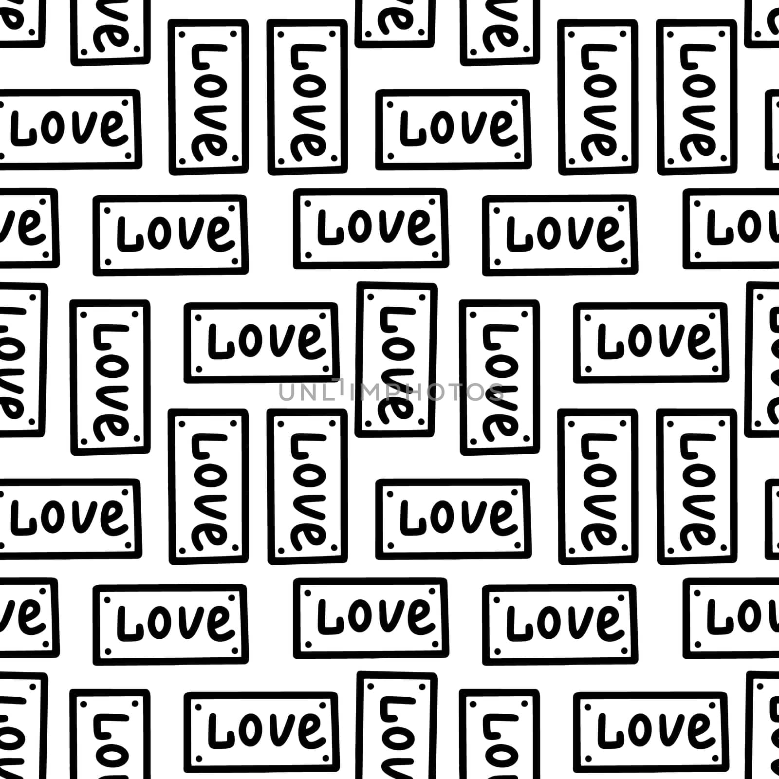 Seamless pattern with the inscription I love you in doodle style. High quality illustration