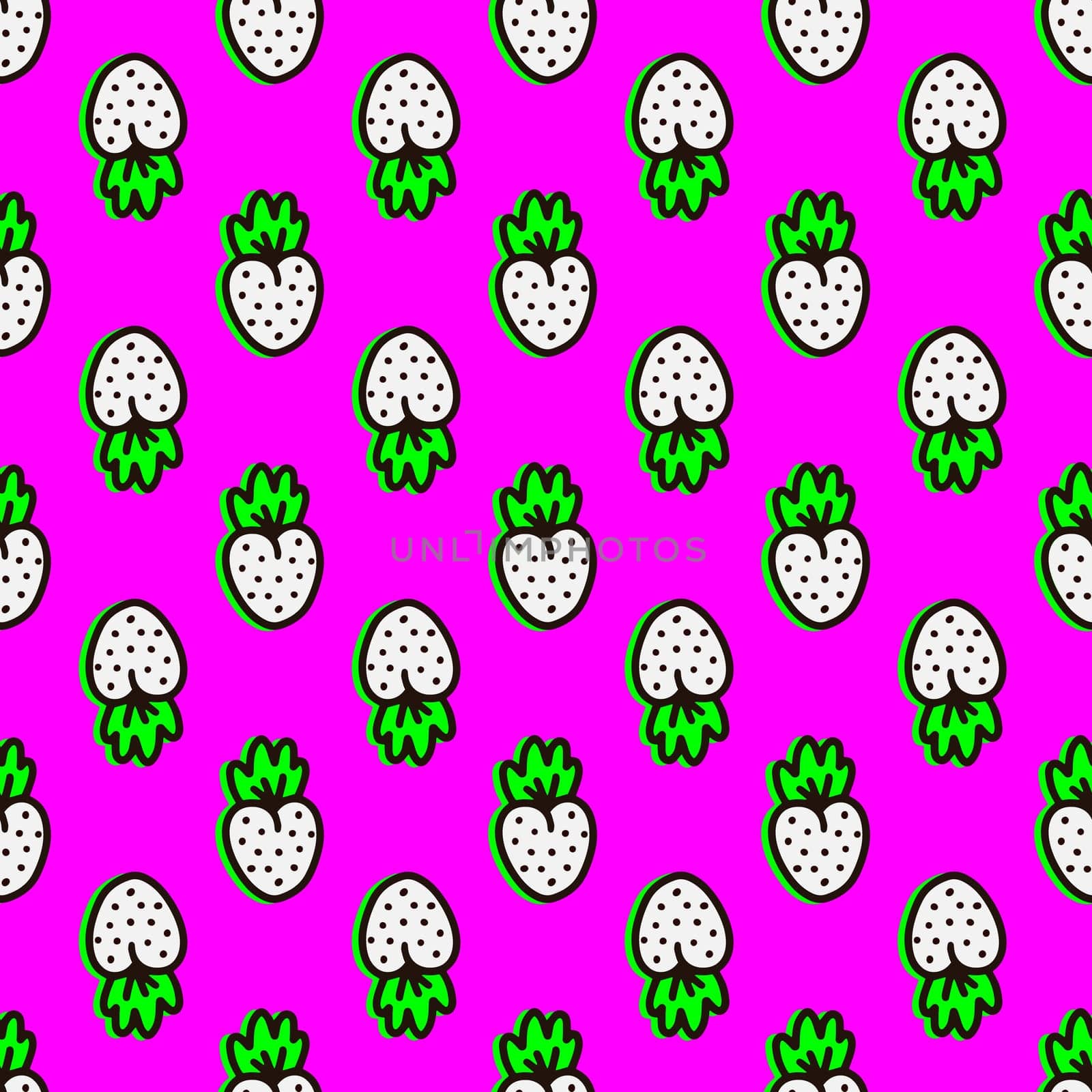 Seamless pattern with cute berries illustration