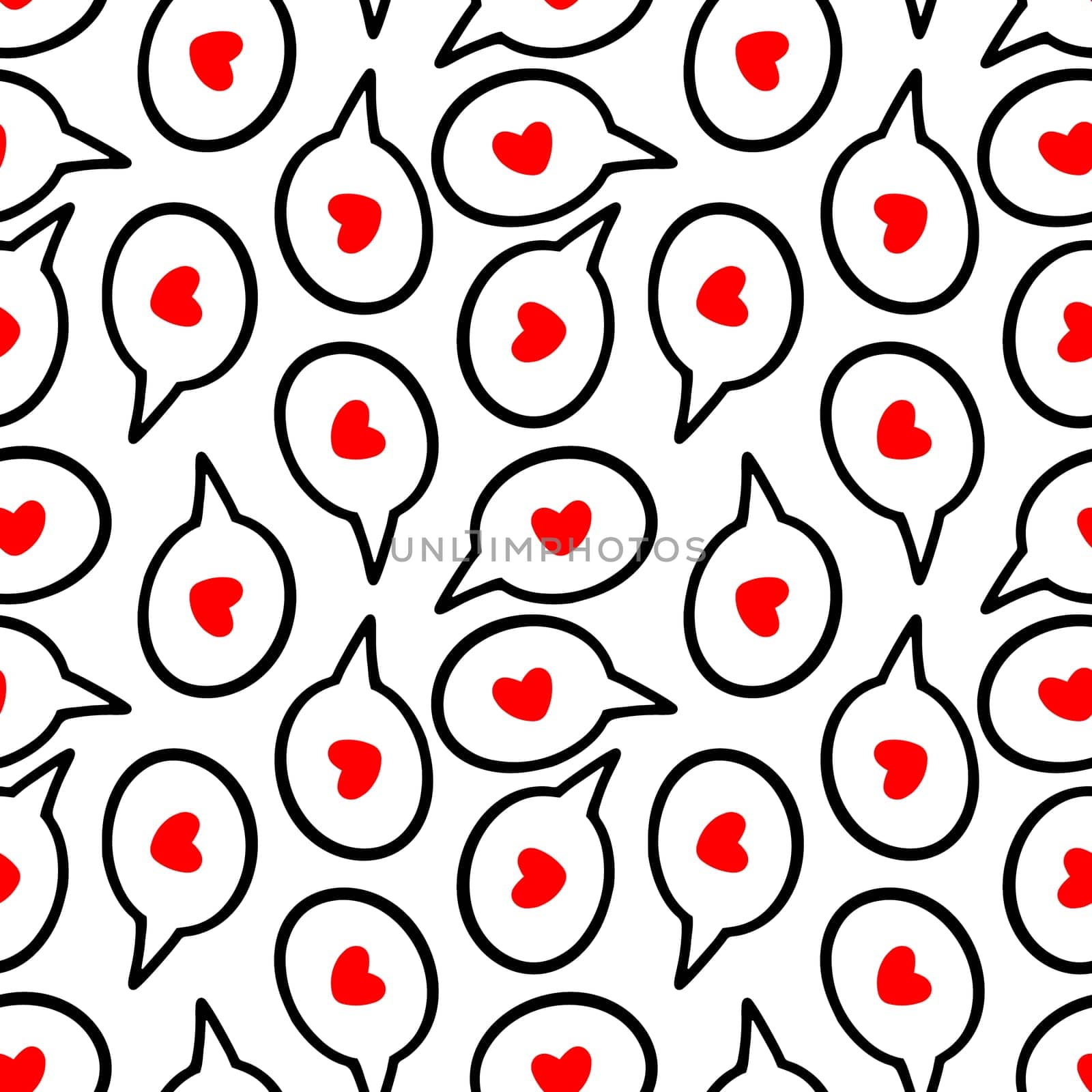 Seamless Doodle Love Cloud Pattern. High quality illustration